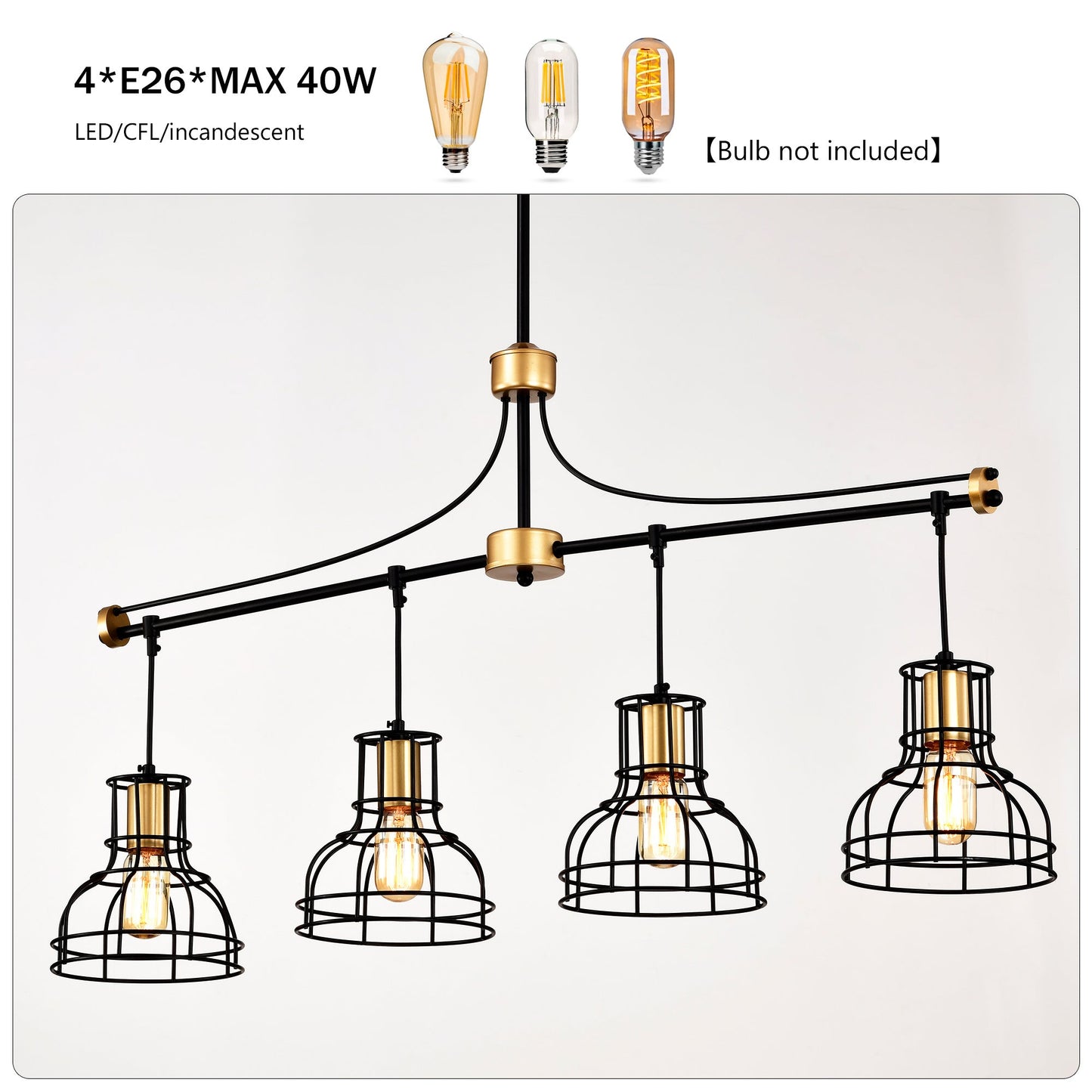 Dining Room Light Fixture Chandelier Over Table 40 Inch Hanging For Farmhouse Linear Chandeliers,4 Light Kitchen Island
