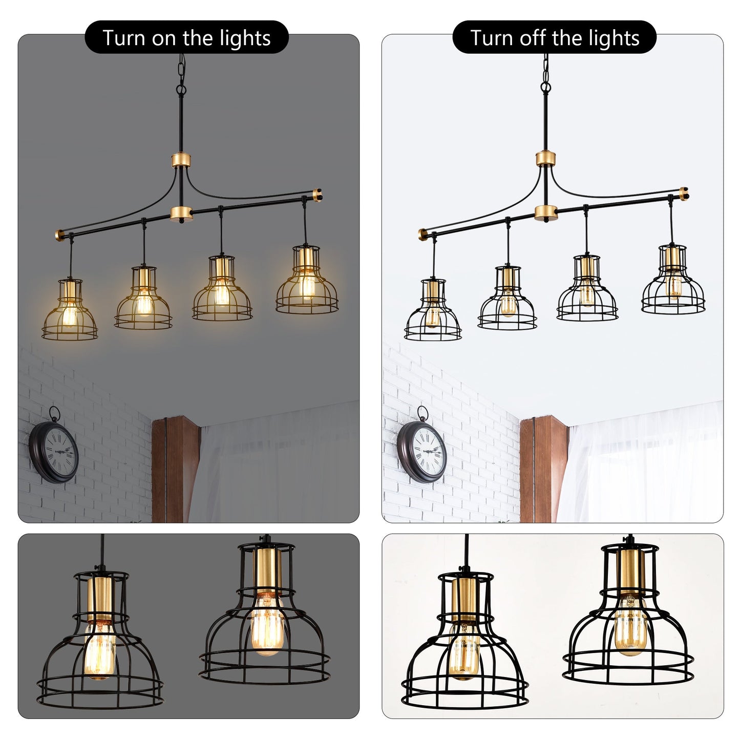 Dining Room Light Fixture Chandelier Over Table 40 Inch Hanging For Farmhouse Linear Chandeliers,4 Light Kitchen Island