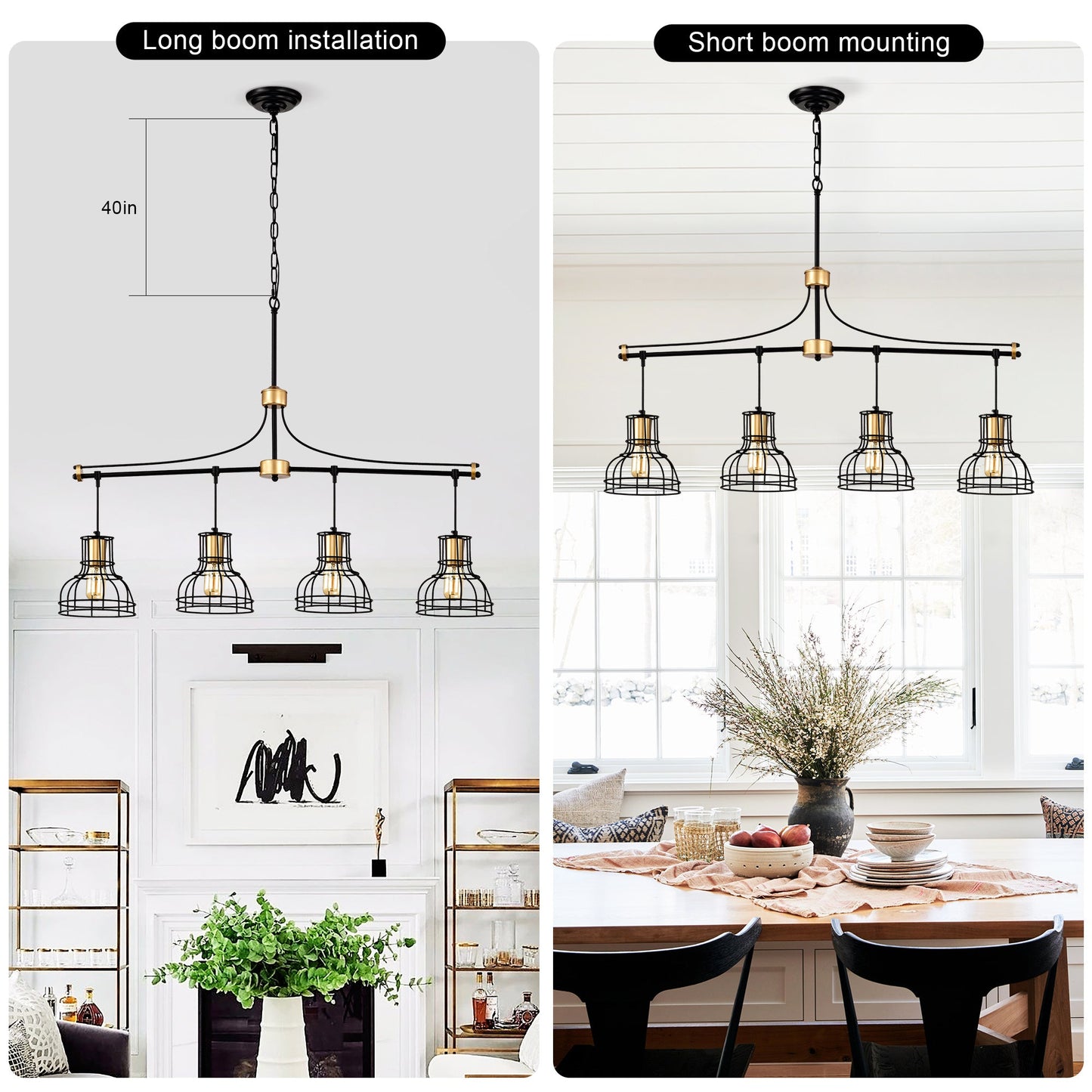 Dining Room Light Fixture Chandelier Over Table 40 Inch Hanging For Farmhouse Linear Chandeliers,4 Light Kitchen Island