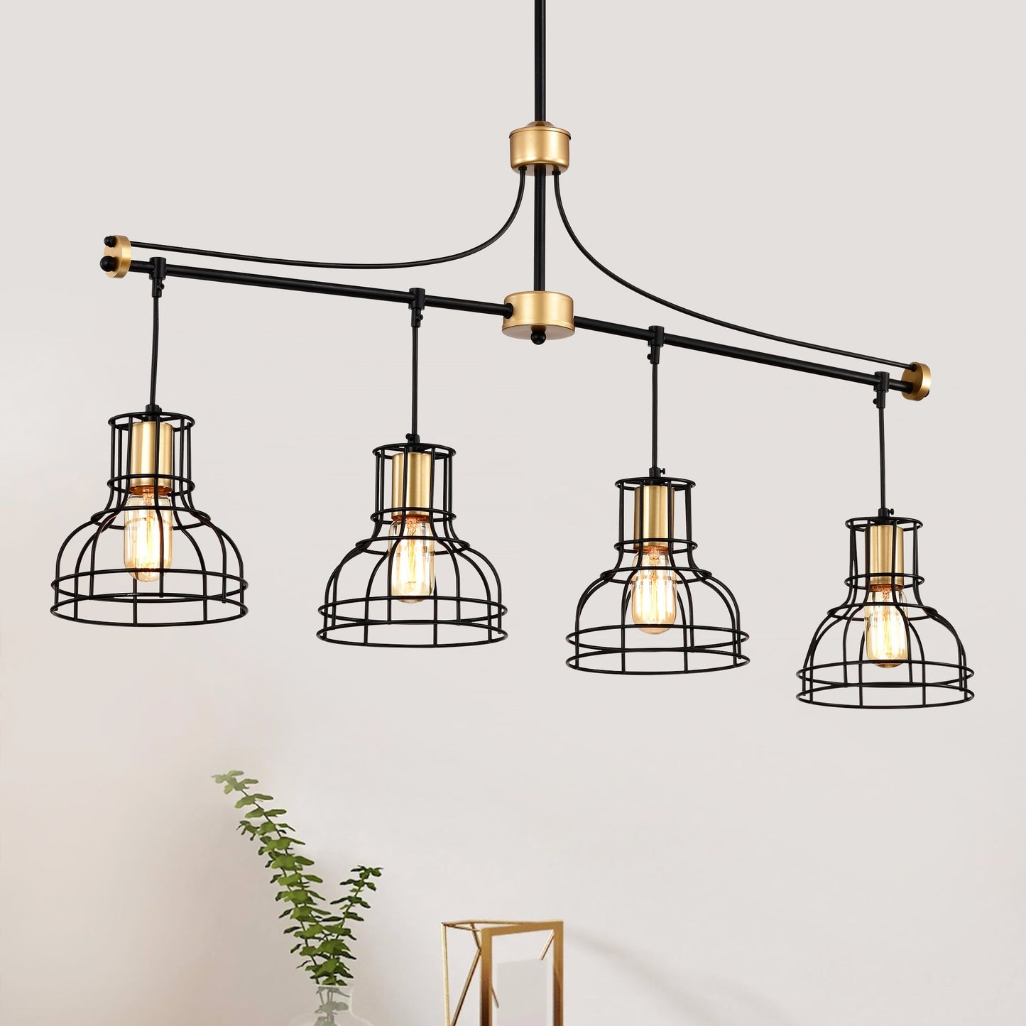 Dining Room Light Fixture Chandelier Over Table 40 Inch Hanging For Farmhouse Linear Chandeliers,4 Light Kitchen Island