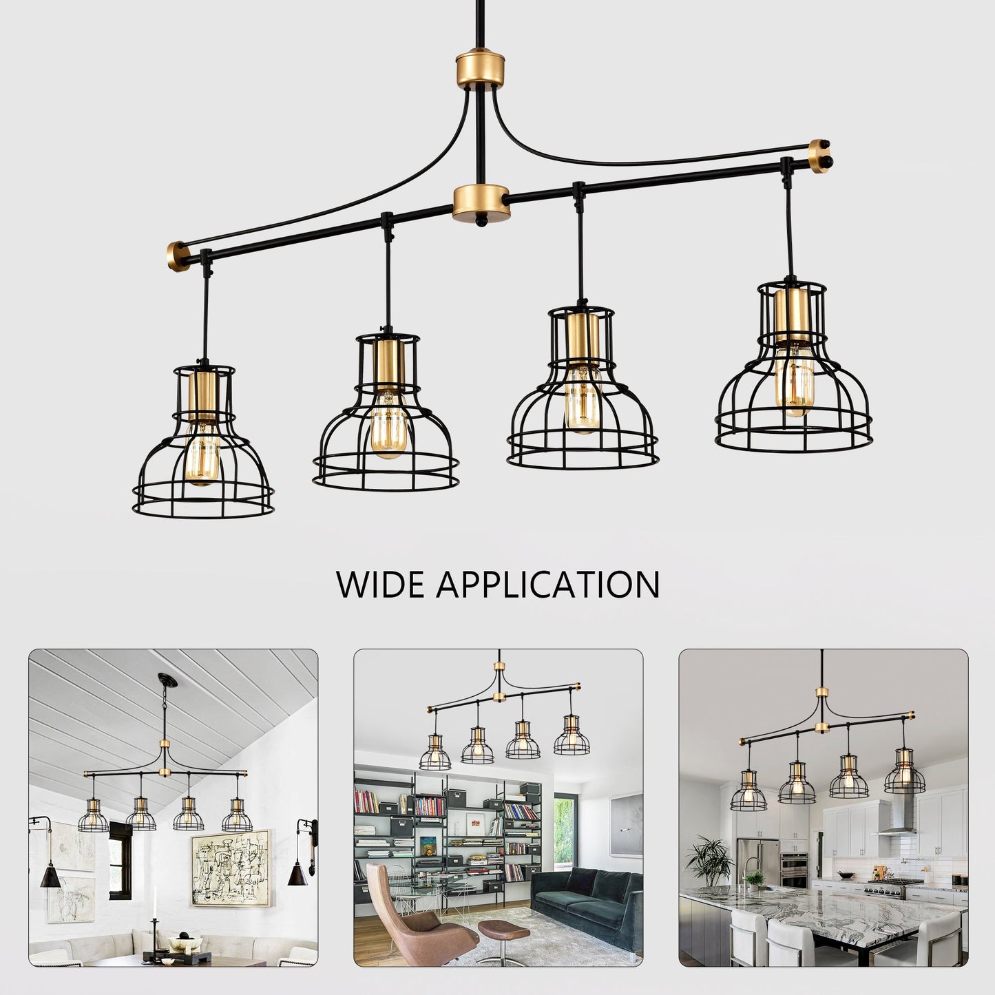 Dining Room Light Fixture Chandelier Over Table 40 Inch Hanging For Farmhouse Linear Chandeliers,4 Light Kitchen Island