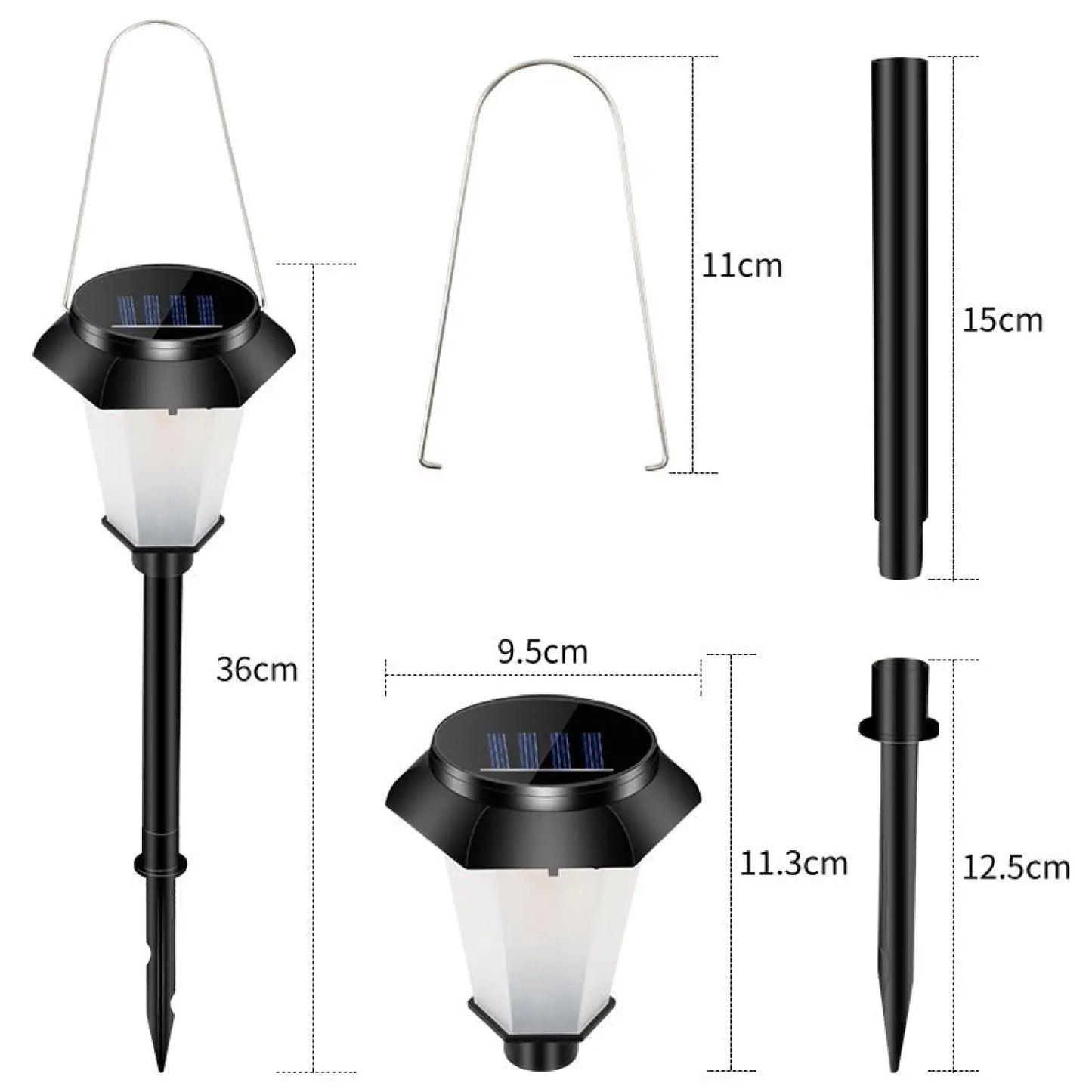 Courtyard Dynamic Landscape Garden Lights - Black - 12V Hanging Light