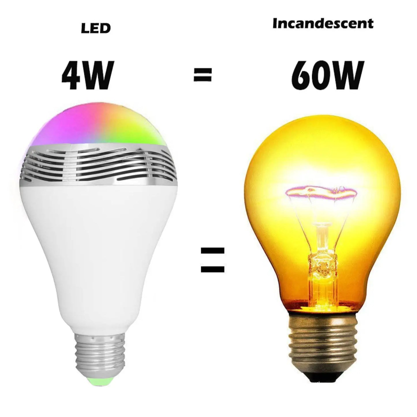 Bluetooth Speaker Smart LED Light Bulb - E27 Multi-Color - RGB - 12V Hanging Light