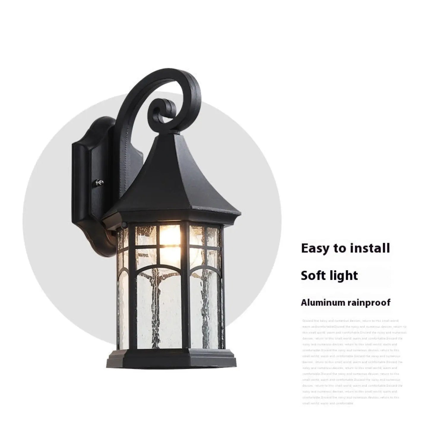 Elegant Sand Black Wall Lamp Decorative with LED and Bubble Glass Finish Sand Black 12V Hanging Light