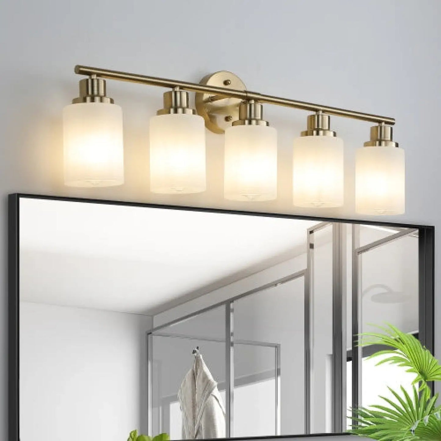 Elegant Vanity Lights for Bathroom in Gold with 5 Lights Fixture - Golden - 12V Hanging Light