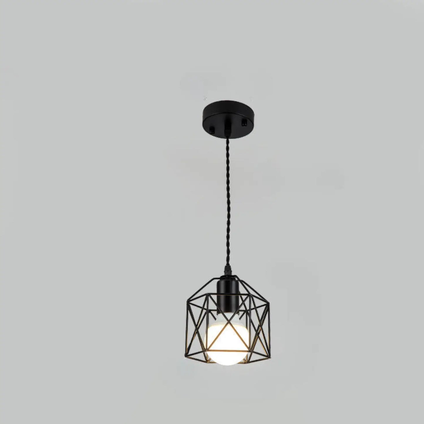 Elegant Wrought Iron Lanterns - Hanging Light For Living Room - Black / Trichromatic light - Hanging Light