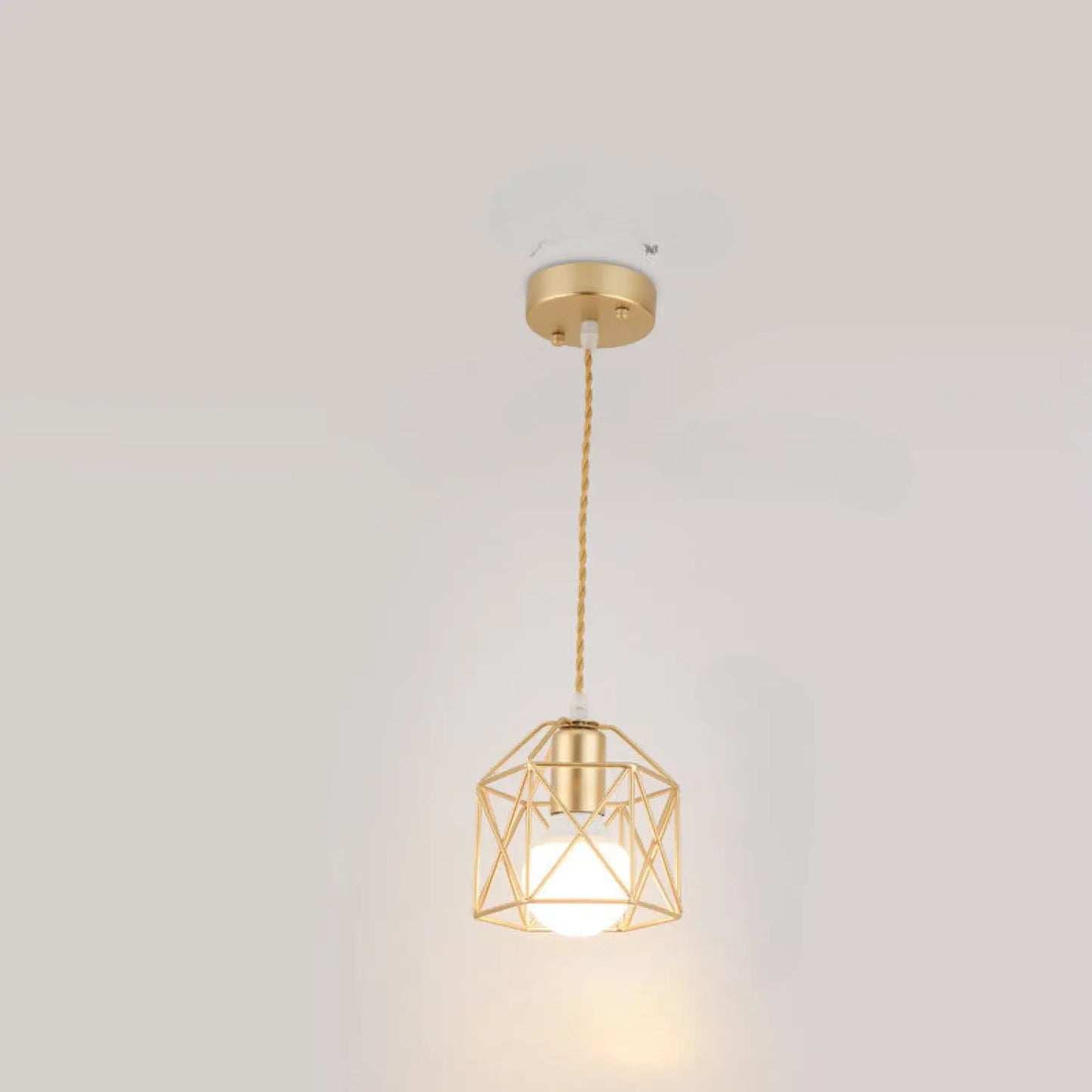 Elegant Wrought Iron Lanterns - Hanging Light For Living Room - Gold / Trichromatic light - Hanging Light