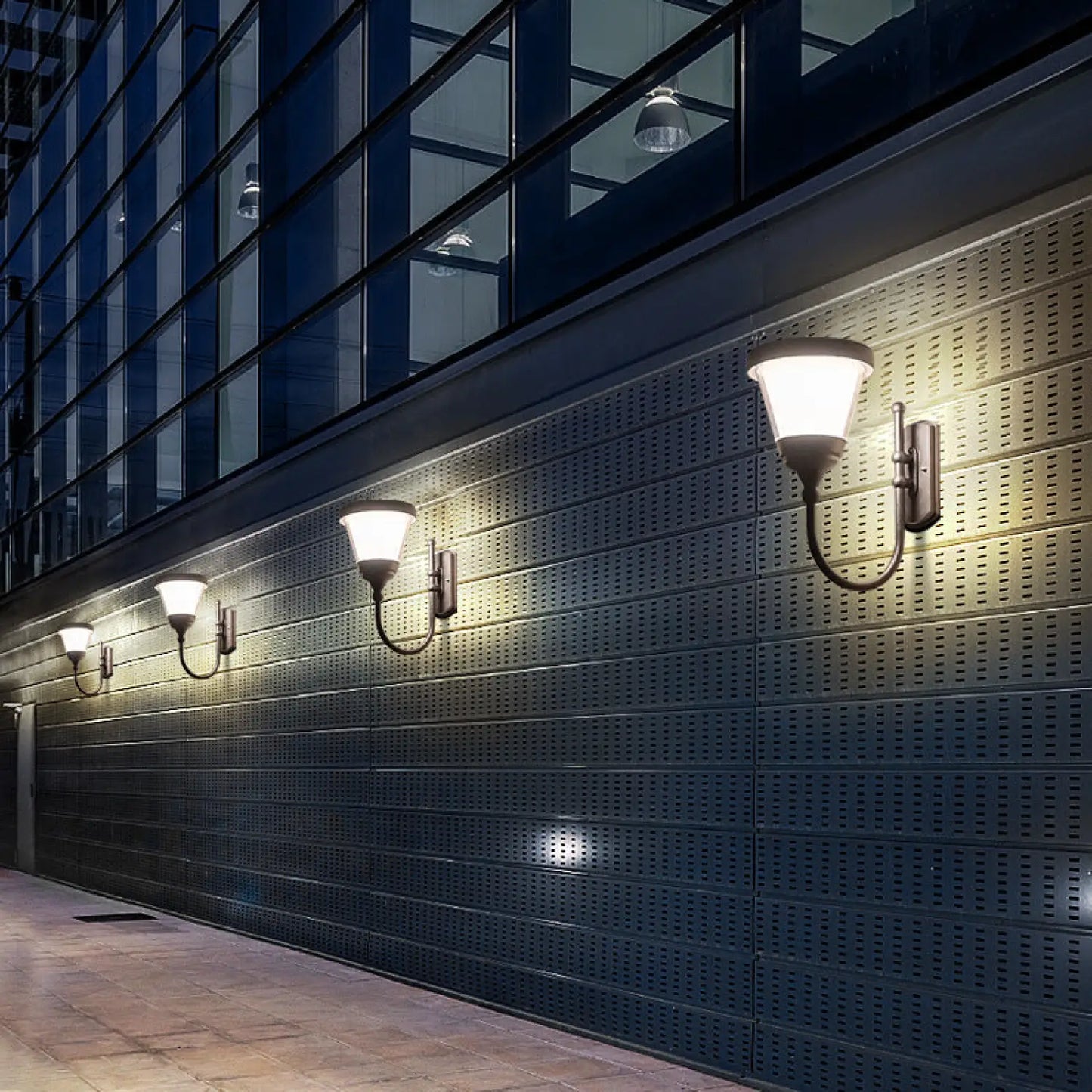 Energy Saving Solar Powered Wall Lights for Outdoor Courtyard Areas - Black Solar Powered Model - Solar Light