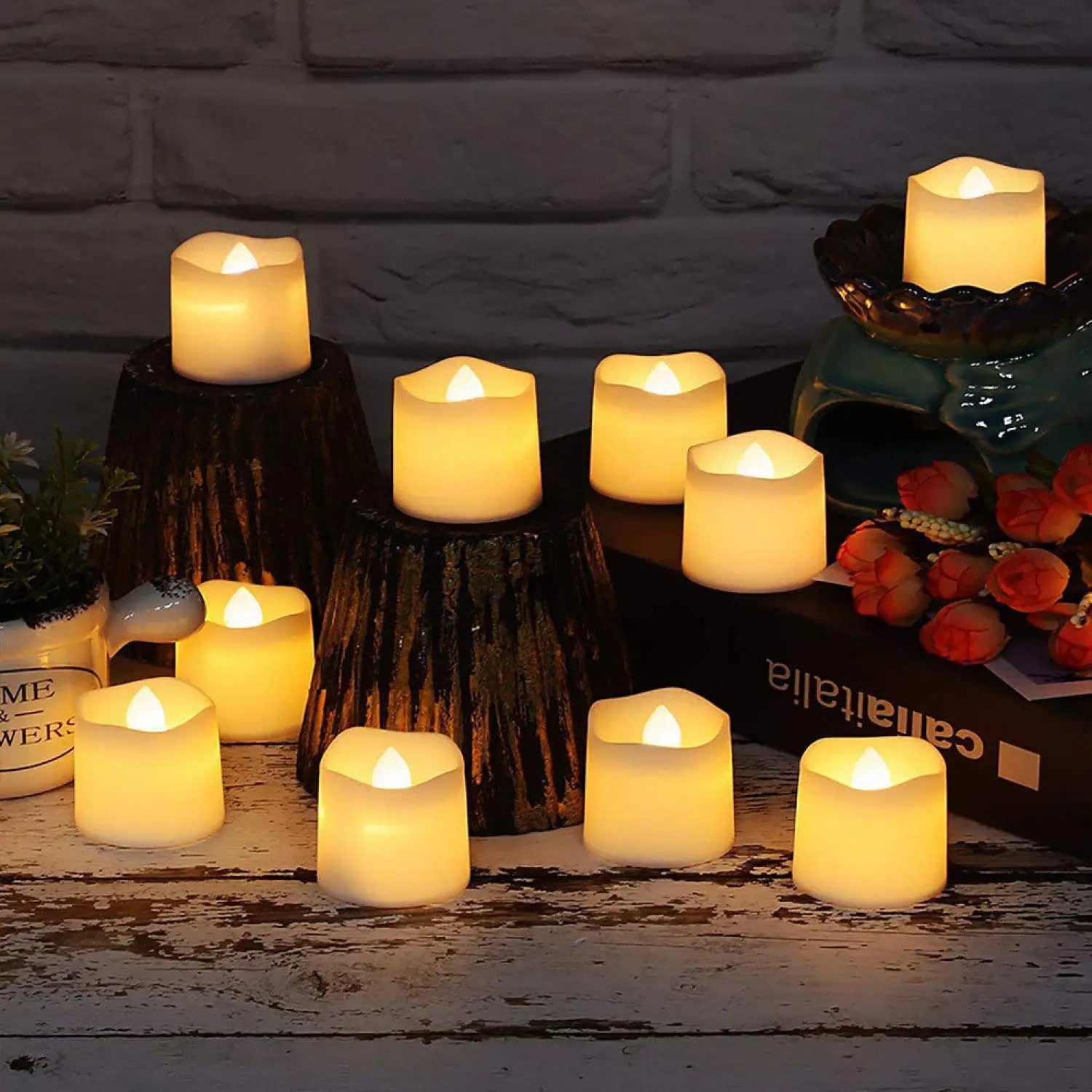 Flameless LED Candle Light – Warm White Timed Light with Flashing Mode - Warm White / 3.6x4.7cm / 1PCS - LED bulb