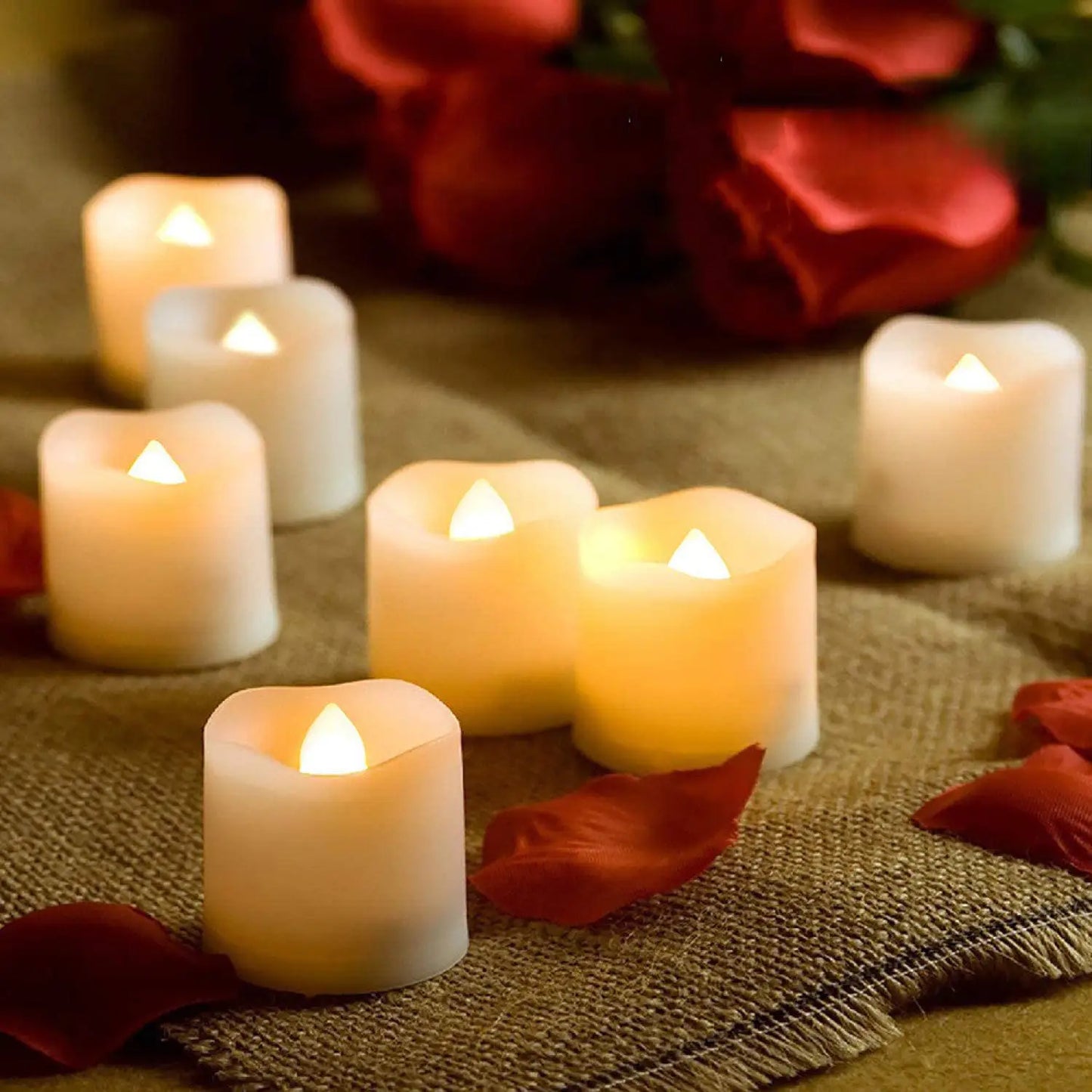 Flameless LED Candle Light – Warm White Timed Light with Flashing Mode - Warm White / 3.6x4.7cm / 12PCS - LED bulb