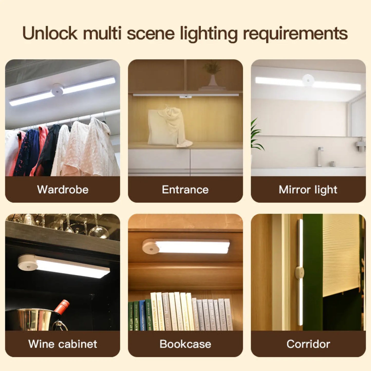 Foldable Under Cabinet Lights in Kitchen with Motion Sensor and Battery Folding cabinet light 12V Hanging Light