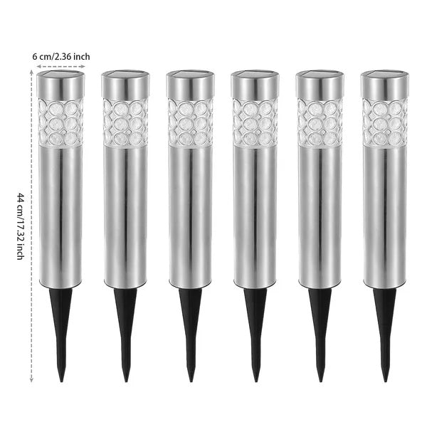 Garden Solar Lamps with RGB Lighting and Stainless Steel Build - Silver - 12V Hanging Light