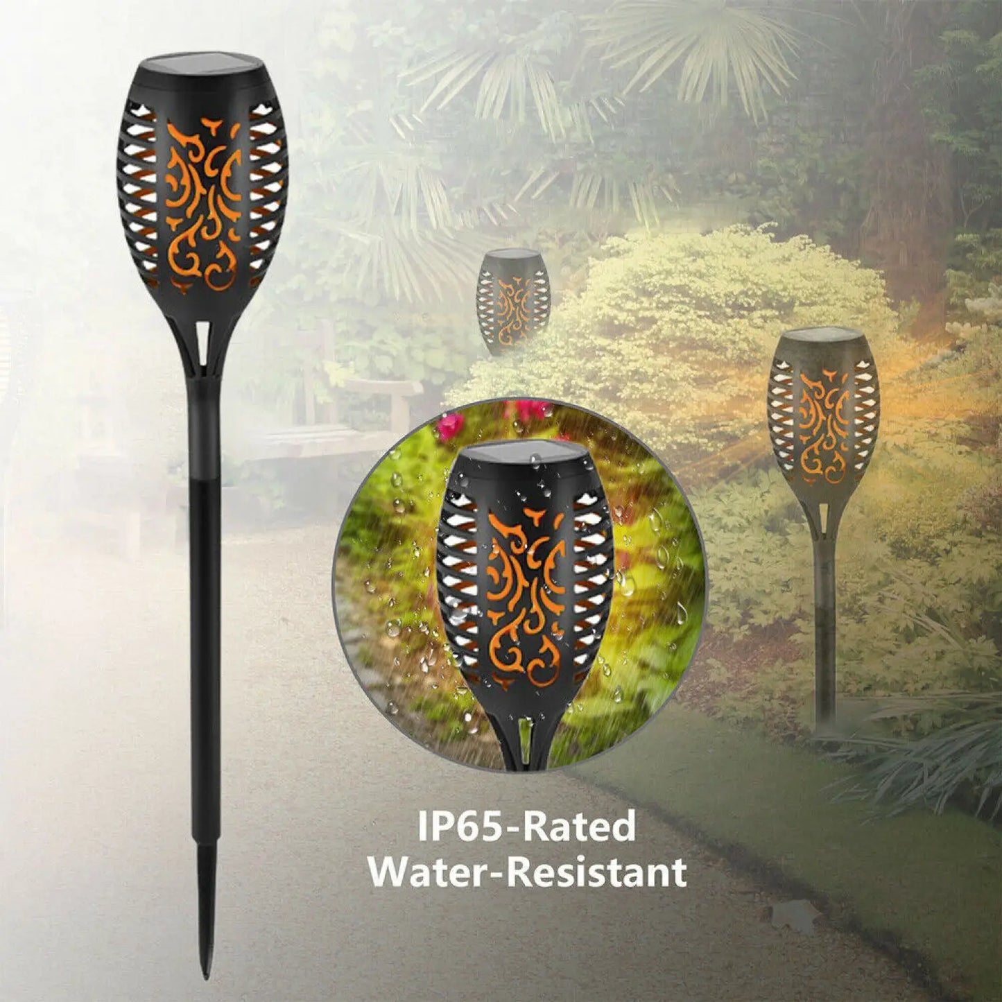 Garden Solar Light with 96 LEDs Torch Effect for Outdoor Landscape Decor - 12V Hanging Light