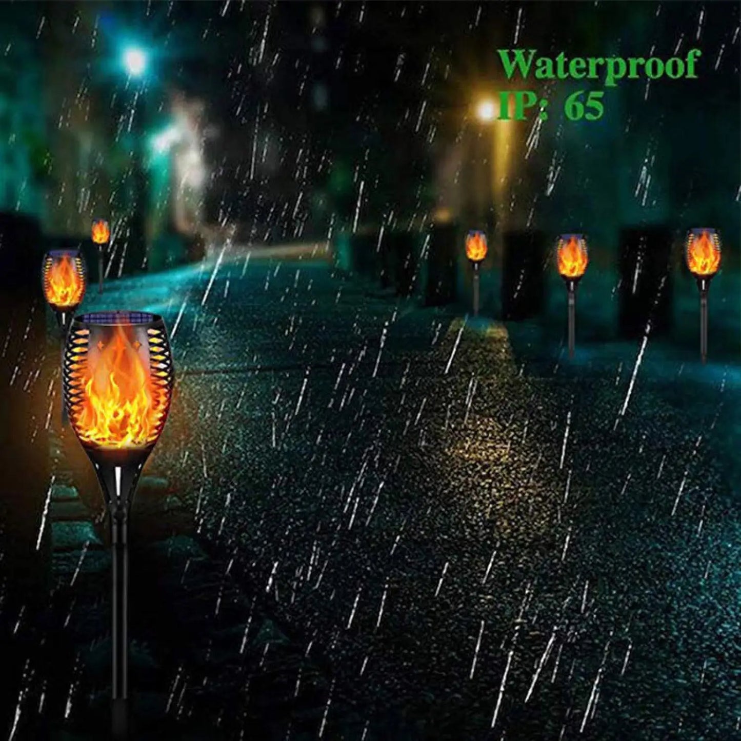 Garden Solar Light with 96 LEDs Torch Effect for Outdoor Landscape Decor - 12V Hanging Light