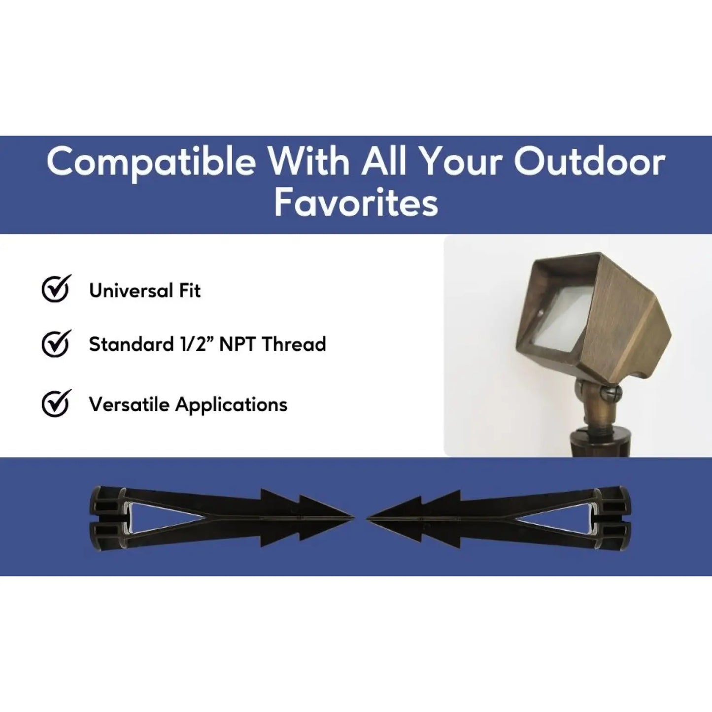 Ground Spikes - 8-Inch In-Ground Stake 1/2’’ NPT Thread - Spike Mount