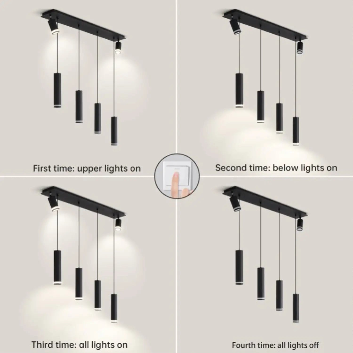 Angelina 6 Light Matte Black Kitchen Island Pendant No Bulb Black 12V Hanging Light