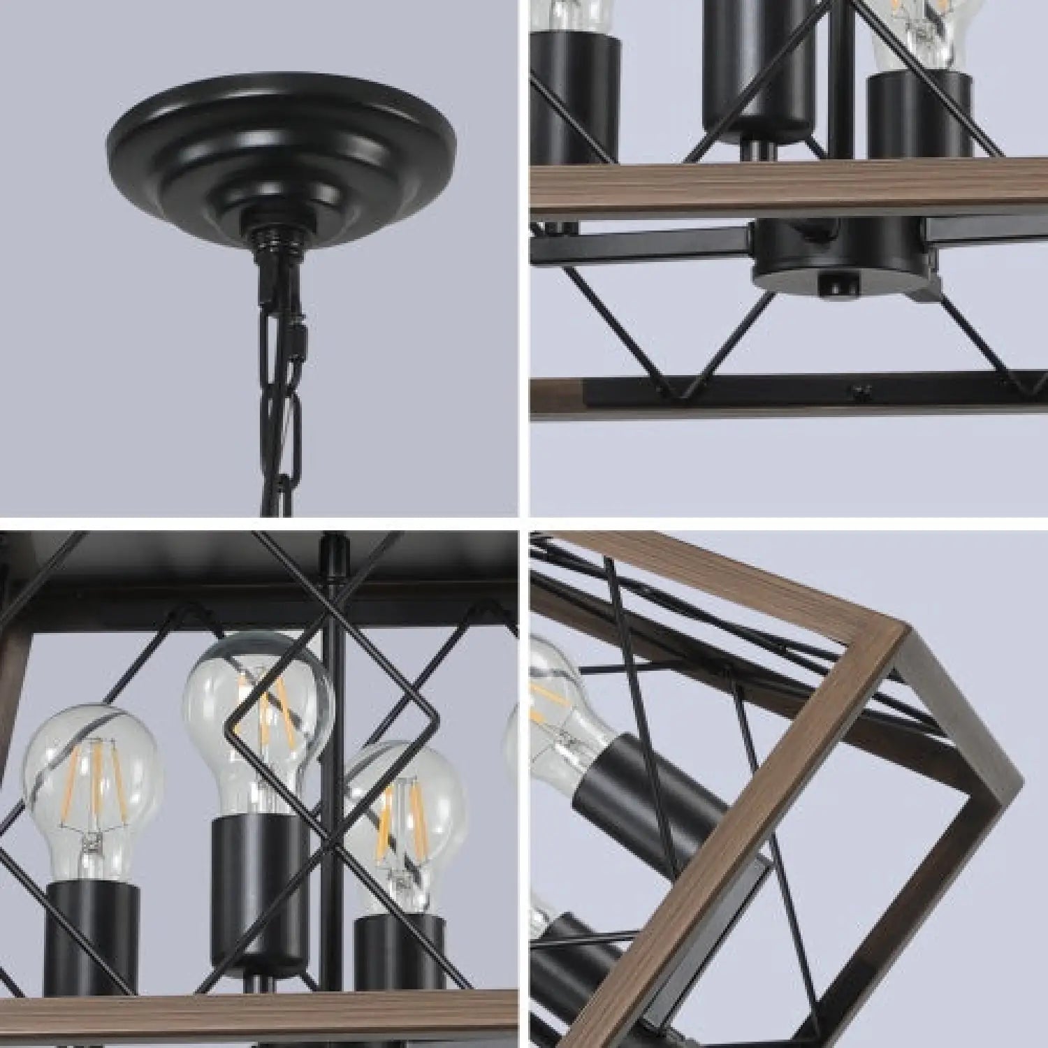 Hanging Lights for Kitchen Island in Rustic Iron Finish - Black - Hanging Light