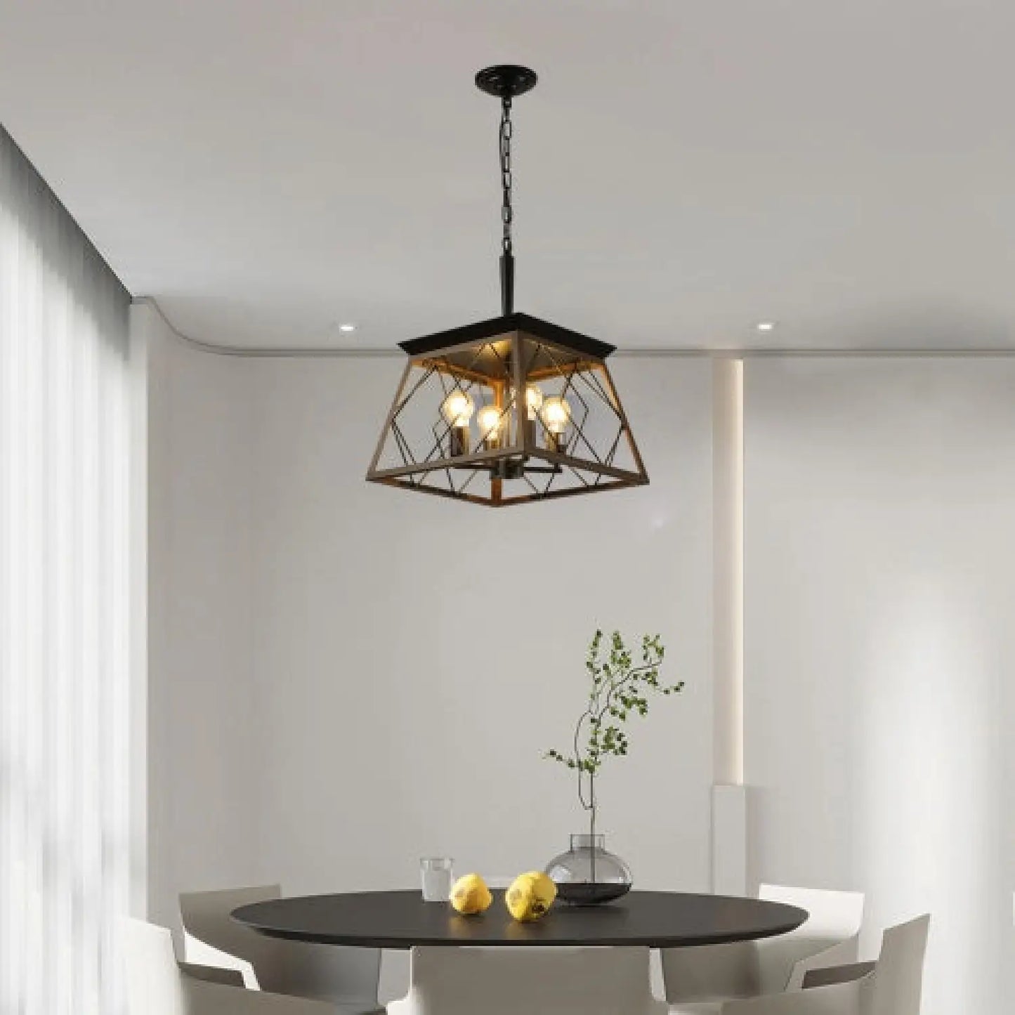 Hanging Lights for Kitchen Island in Rustic Iron Finish - Black - Hanging Light