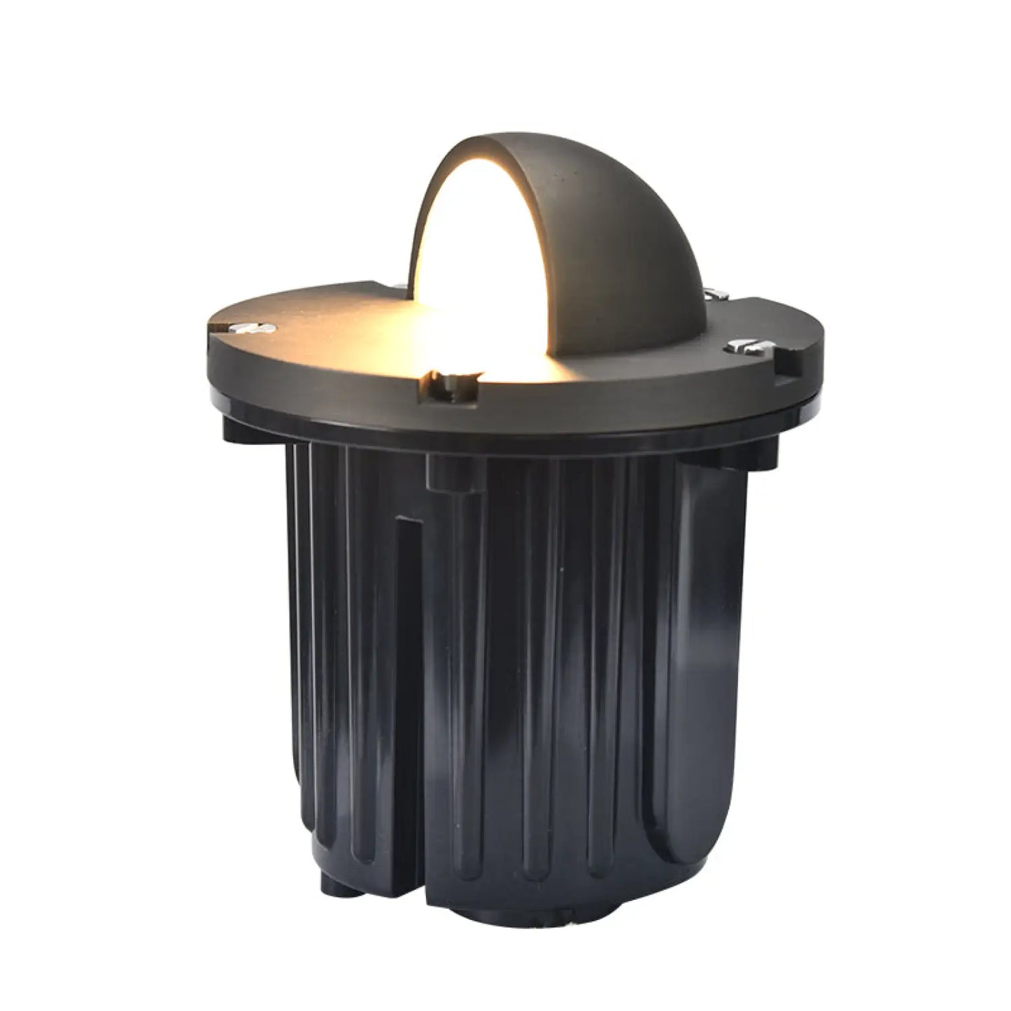 In-Ground Pathway Light with Brass-PVC Housing and Domed Half Lid for MR16 Bulbs - Well Light