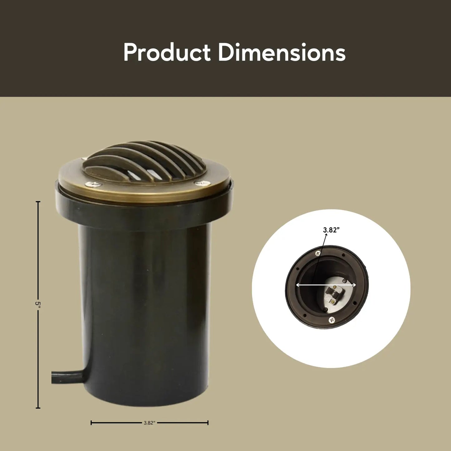 In-Ground Well Modern Light Fixtures with Solid Brass Cover (Louvered) - Louvered - Well Light