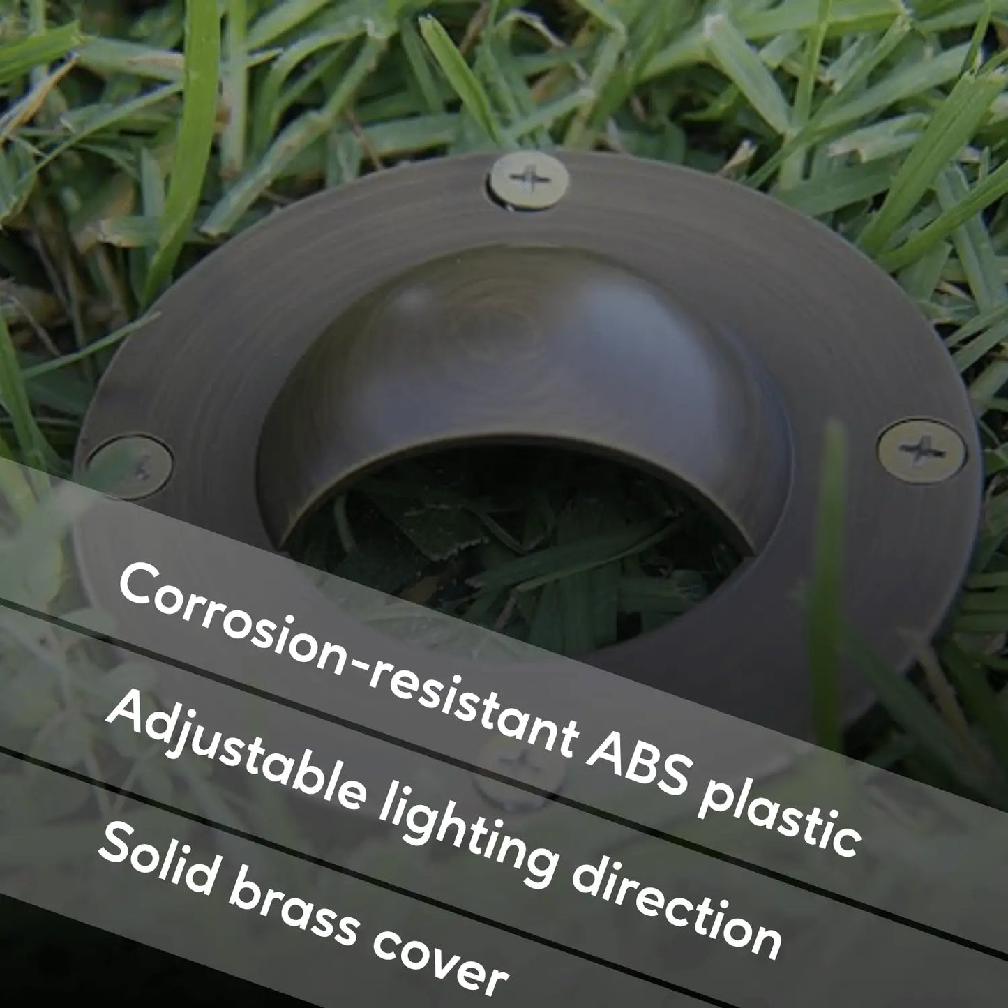 In-Ground Well Modern Lighting Fixtures with Brass Cover (Half Moon) - Half Moon - Well Light