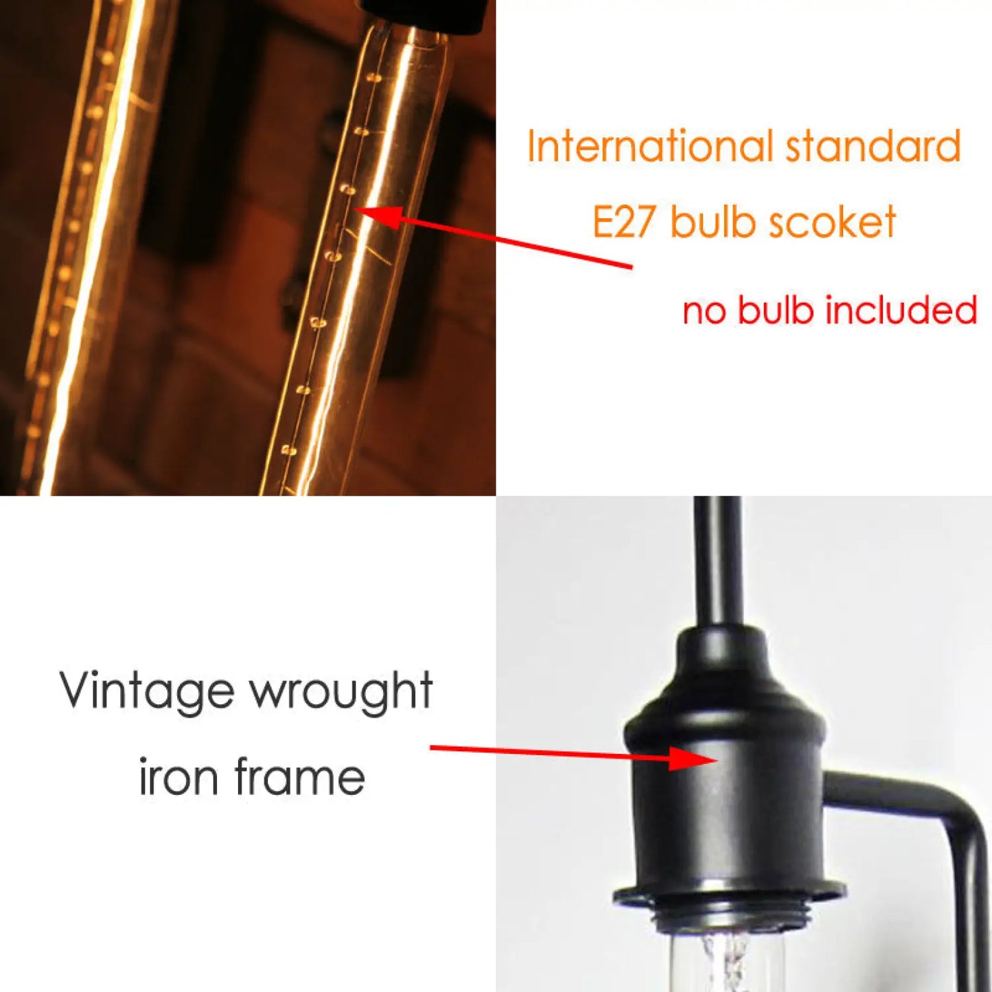 Innovative & American Style Pipe Lamp for Balcony Stairs and Bedside - Black - 12V Hanging Light