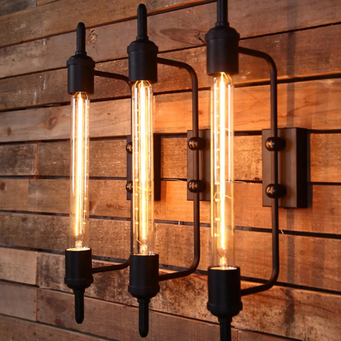 Innovative & American Style Pipe Lamp for Balcony Stairs and Bedside - Black - 12V Hanging Light