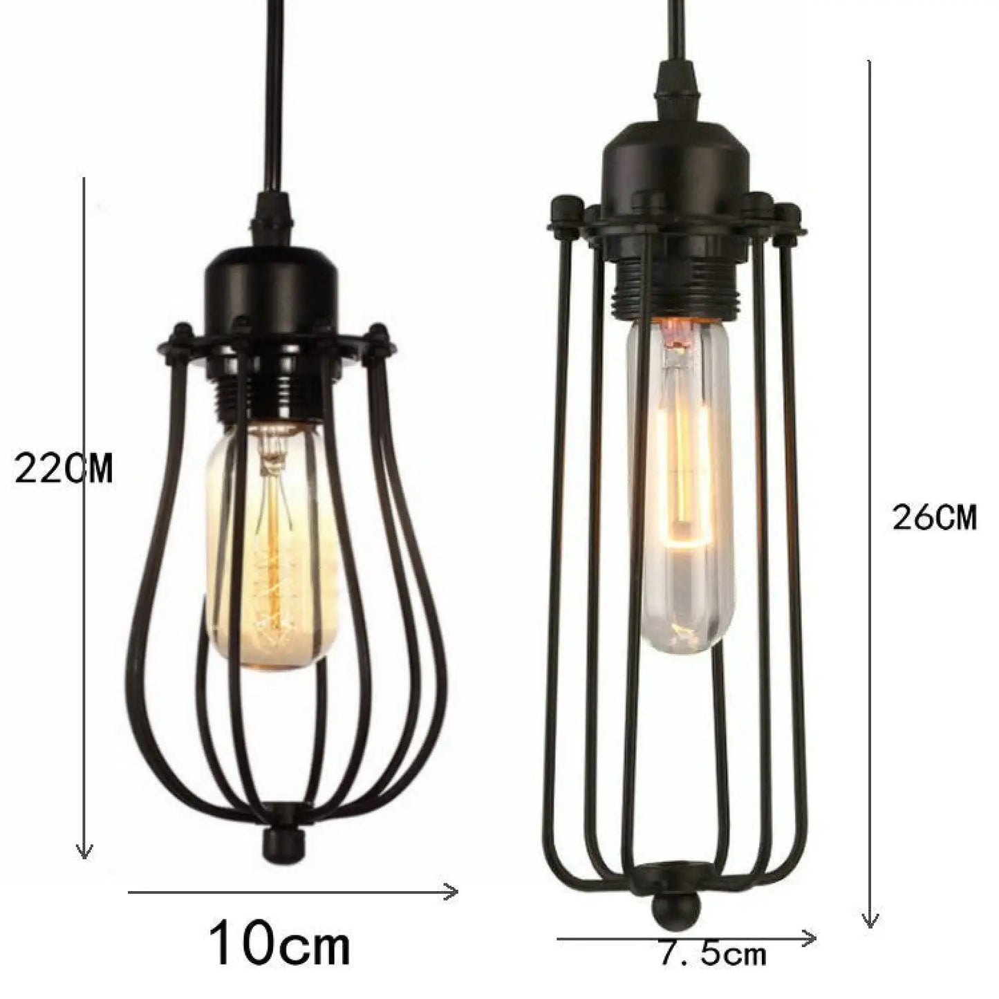 Iron chandelier with metal cage design for modern spaces - 12V Hanging Light