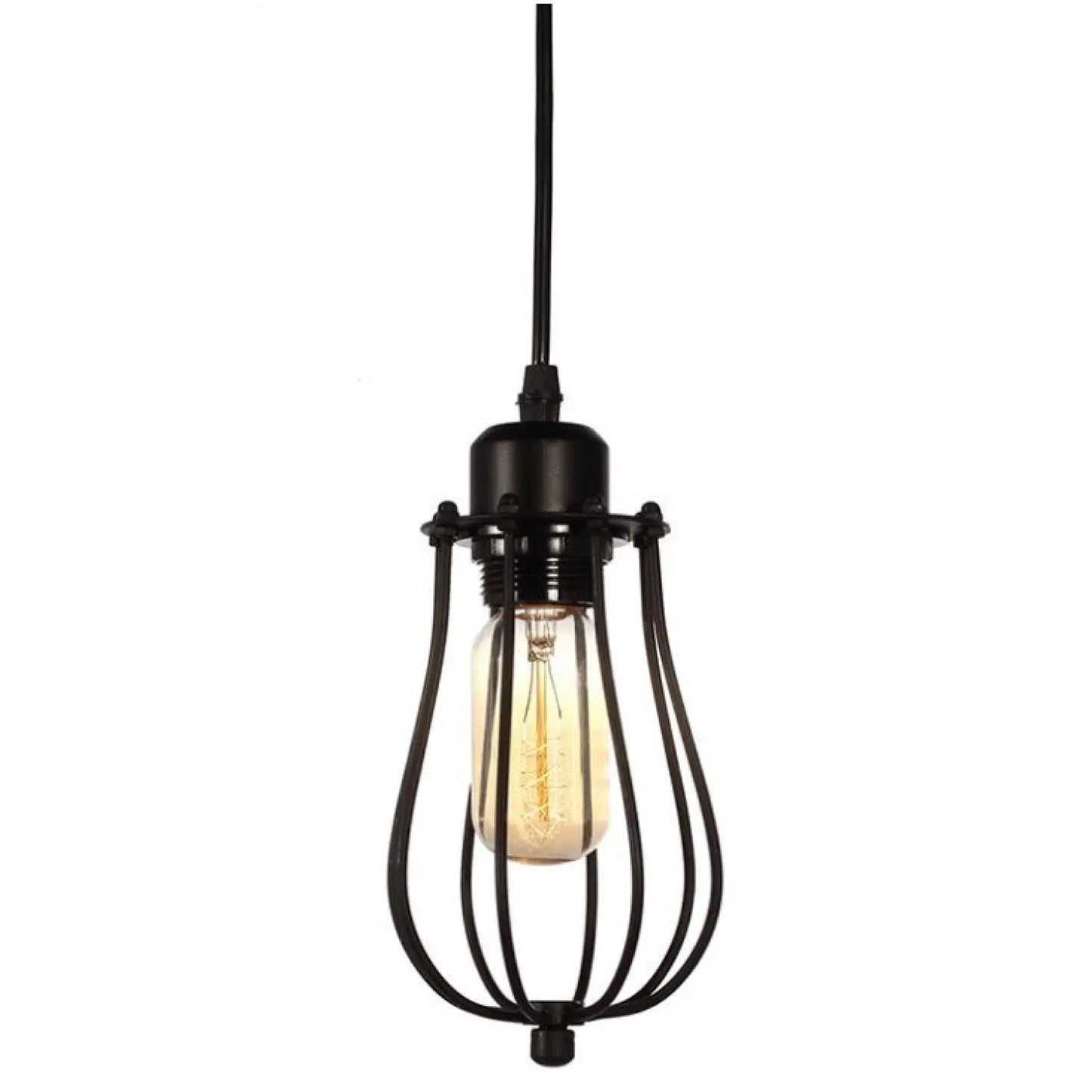 Iron chandelier with metal cage design for modern spaces - Grapefruit - 12V Hanging Light