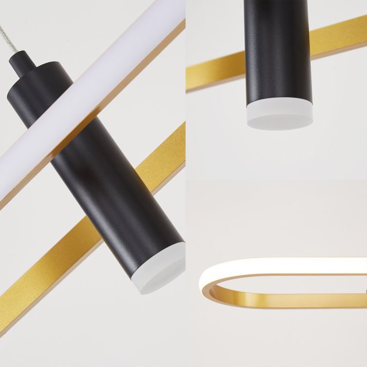 Javeriah 4 Light Black Gold Dimmable LED Pendant Light No Bulb Black Gold 12V Hanging Light