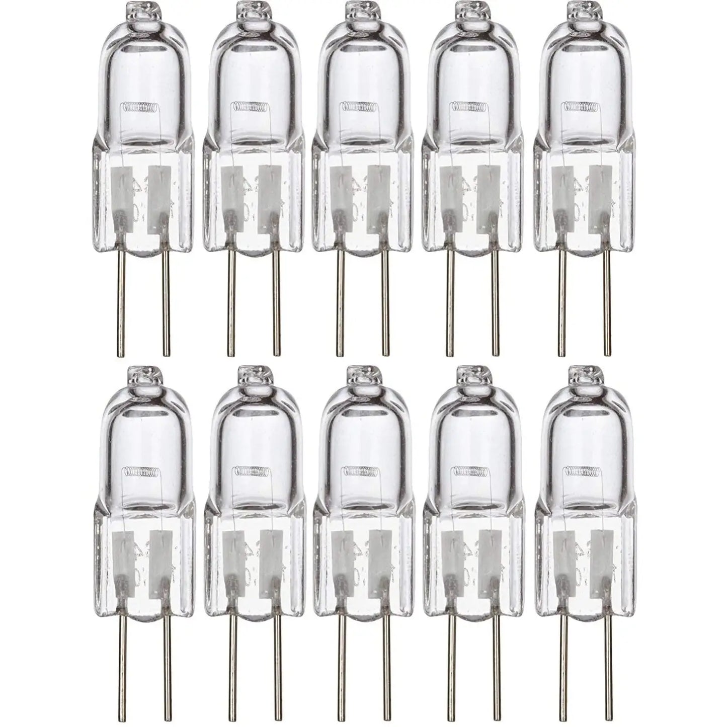 JC Type Halogen Bi Pin (12V) Clear Light Bulb - (G4/GU4) Bi Pin Base / 5 Watt / 10 Pack - Light Bulb