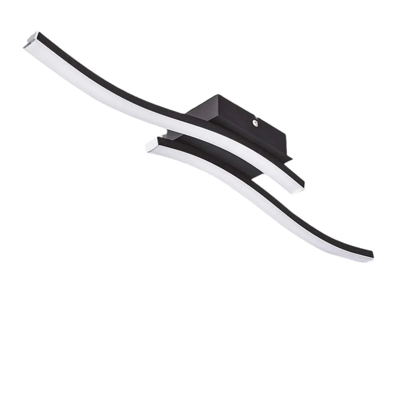 LED Ceiling Light Modern Wave Lamp for Living Room Bedroom & Study - Two Black / Tricolor Light - Ceiling Light