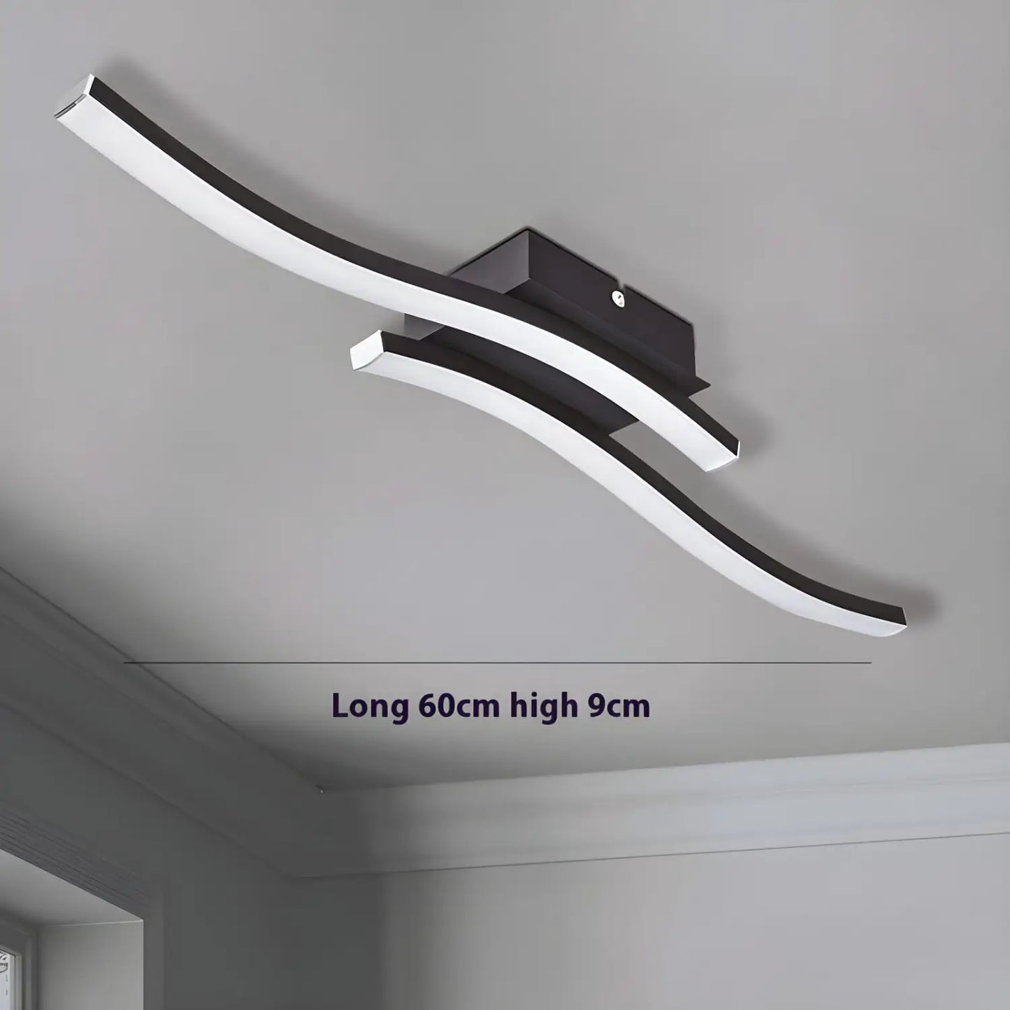 LED Ceiling Light Modern Wave Lamp for Living Room Bedroom & Study - Ceiling Light