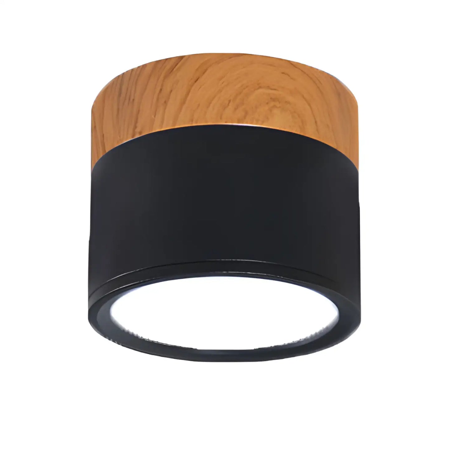 LED Downlight Dimmable – Nordic Wood Modern Ceiling Light Spotlight - Black / 3000K / 12W - Ceiling Light