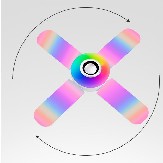 LED Four-leaf Bluetooth Music Lamp Colorful Intelligent Audio Folding Bulb Lamp Remote Control Deformable Ceiling
