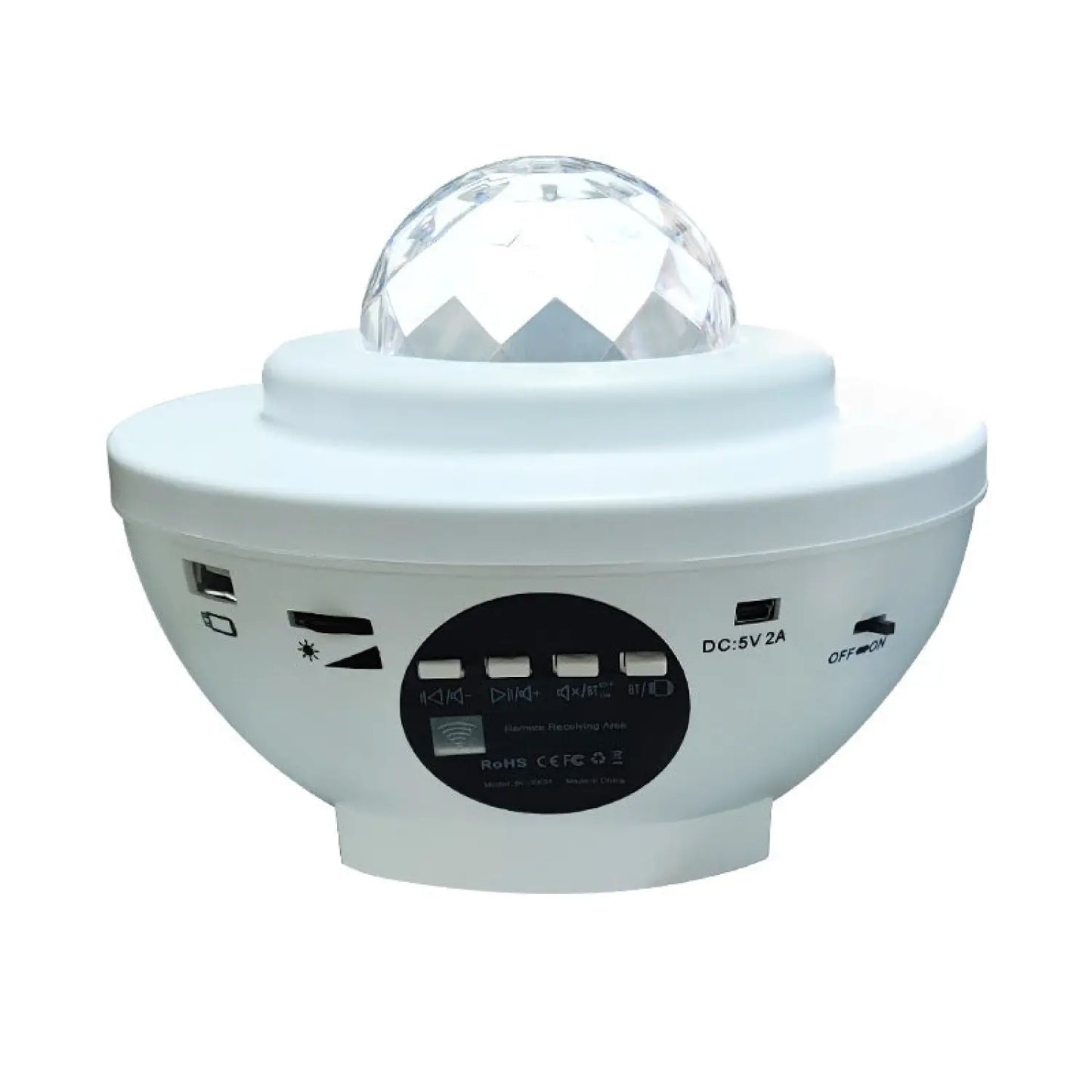 LED Star Projector Night Light with USB Control and Music Player - White APP - Table Lamps