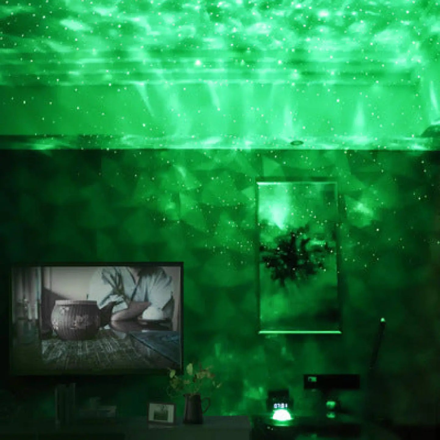 LED Star Projector Night Light with USB Control and Music Player - Table Lamps
