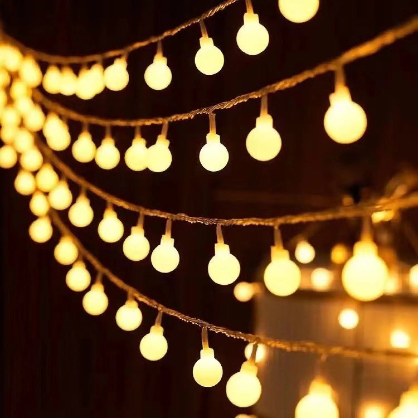 LED String Lights for Outdoor Camping Ambience and Cozy Atmosphere - Ball Light Warm Color / 1.5m USB - 12V Hanging