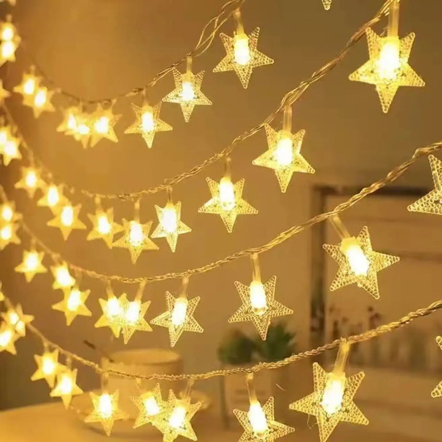 LED String Lights for Outdoor Camping Ambience and Cozy Atmosphere - Star Light Warm Color / 1.5m USB - 12V Hanging