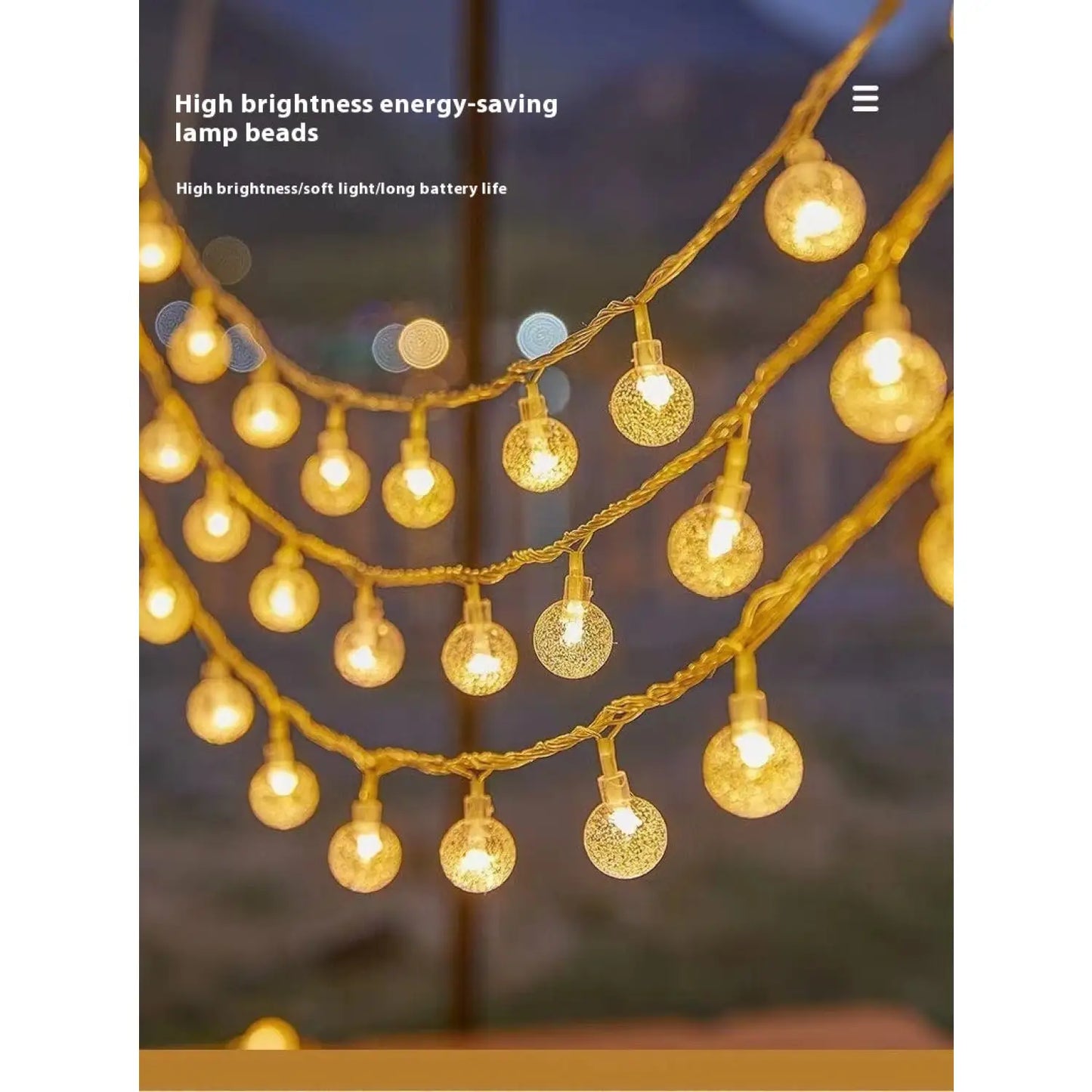 LED String Lights for Outdoor Camping Ambience and Cozy Atmosphere - 12V Hanging Light