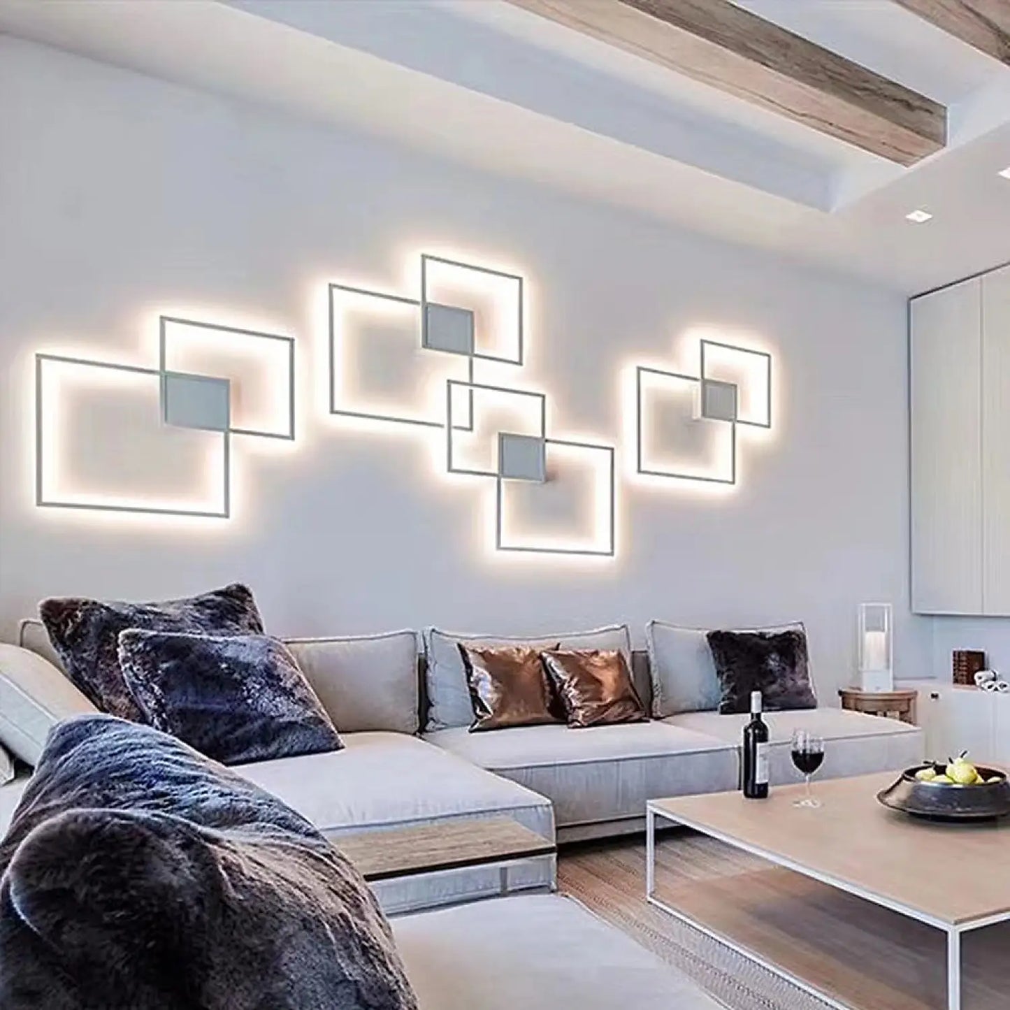 LED Wall Light for Bedroom with Unique Geometric Wall Art - 12V Hanging Light
