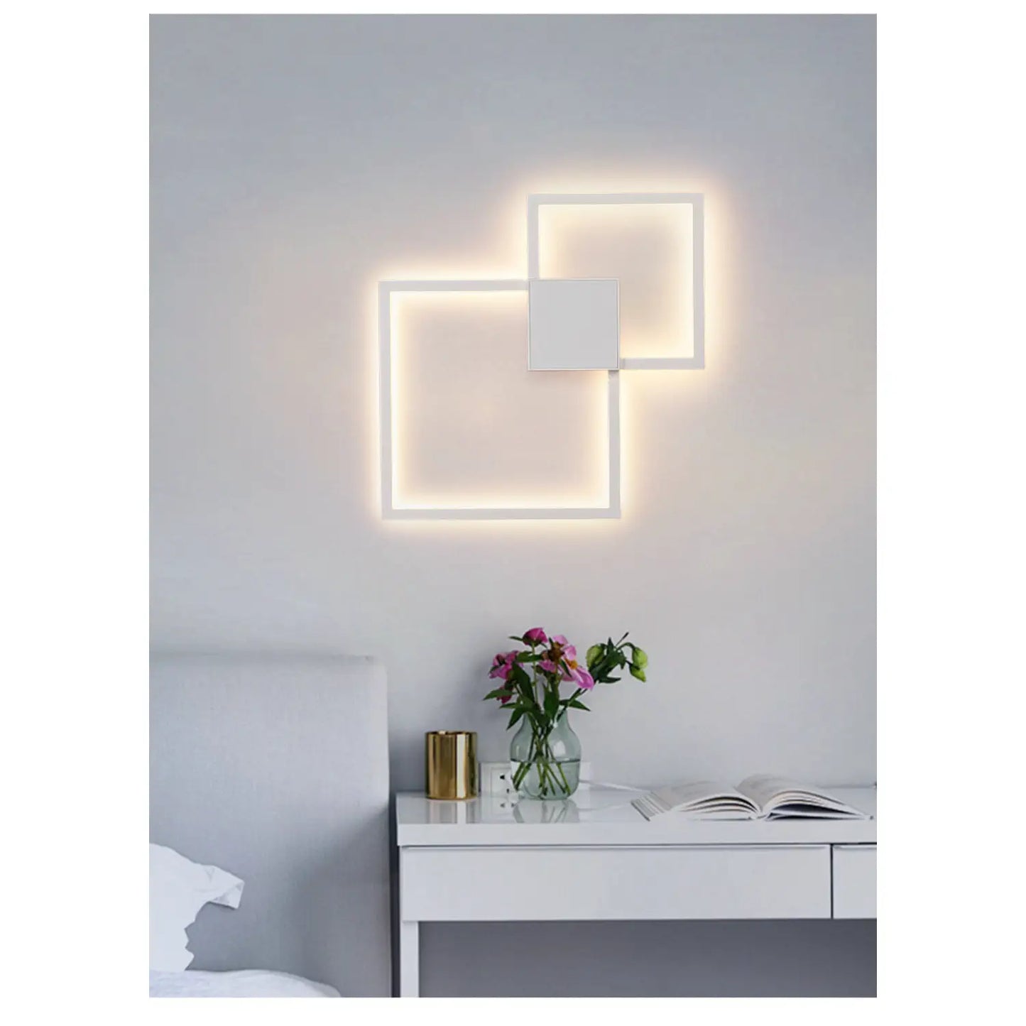 LED Wall Light for Bedroom with Unique Geometric Wall Art - 12V Hanging Light