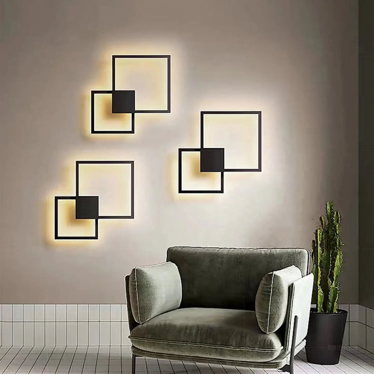 LED Wall Light for Bedroom with Unique Geometric Wall Art - 12V Hanging Light