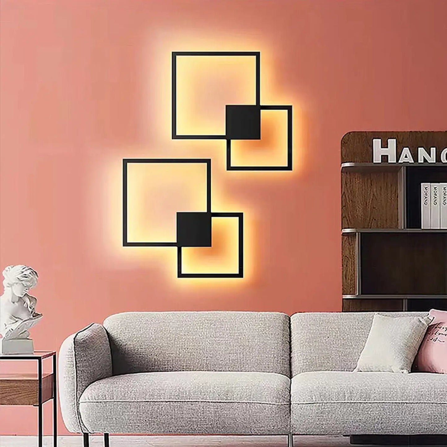LED Wall Light for Bedroom with Unique Geometric Wall Art - 12V Hanging Light