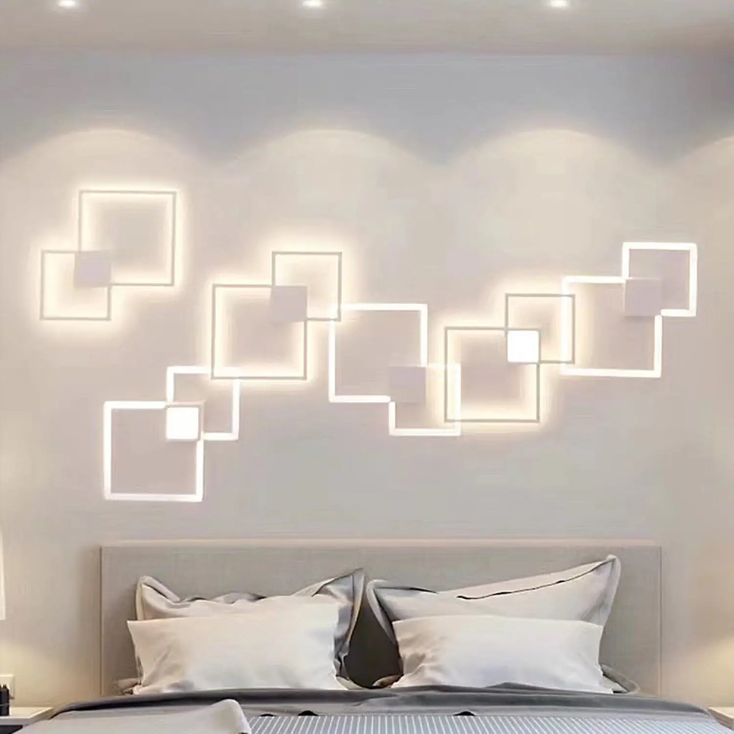 LED Wall Light for Bedroom with Unique Geometric Wall Art - 12V Hanging Light