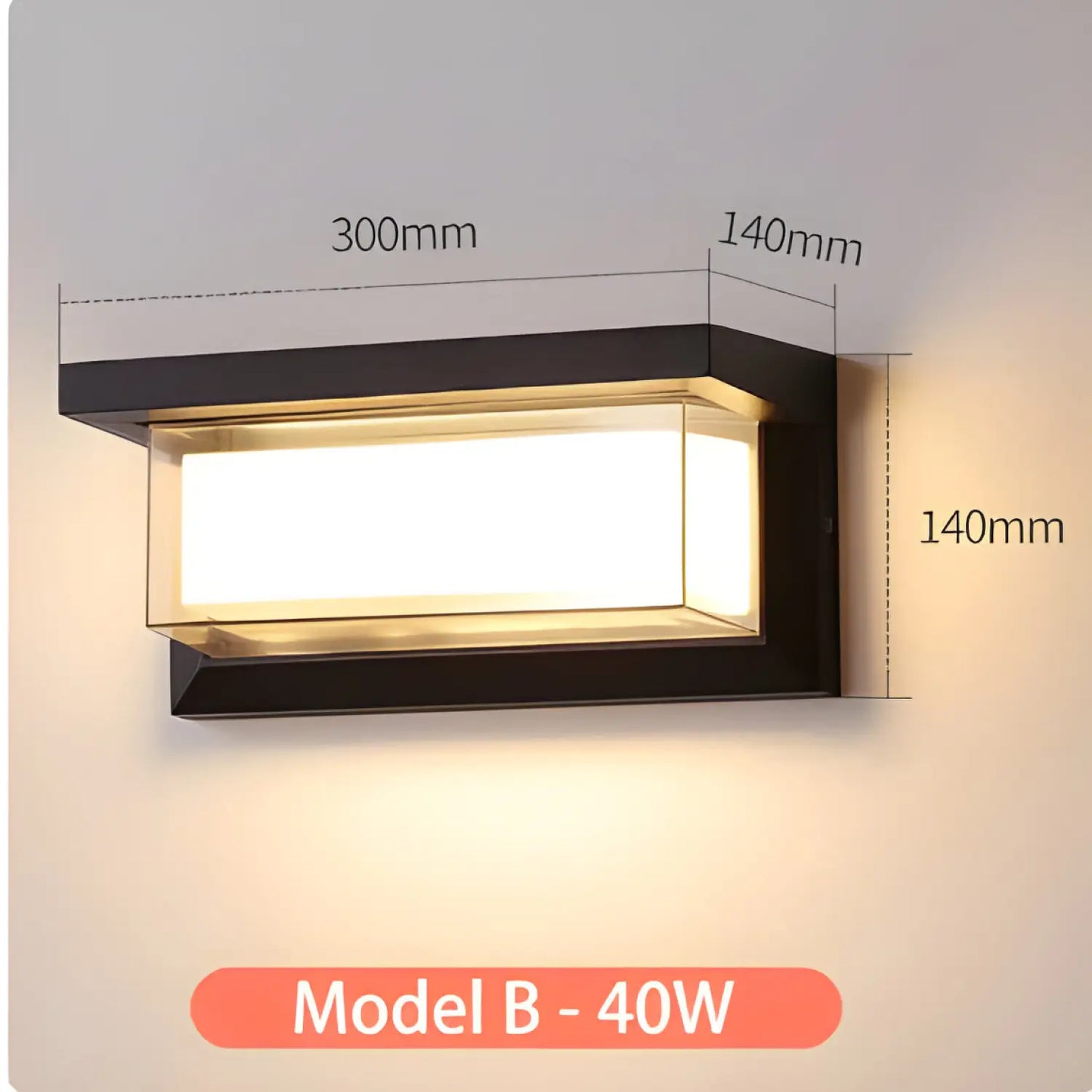LED Wall Light Lamp with PIR Motion Sensor and Waterproof - Light Fixture