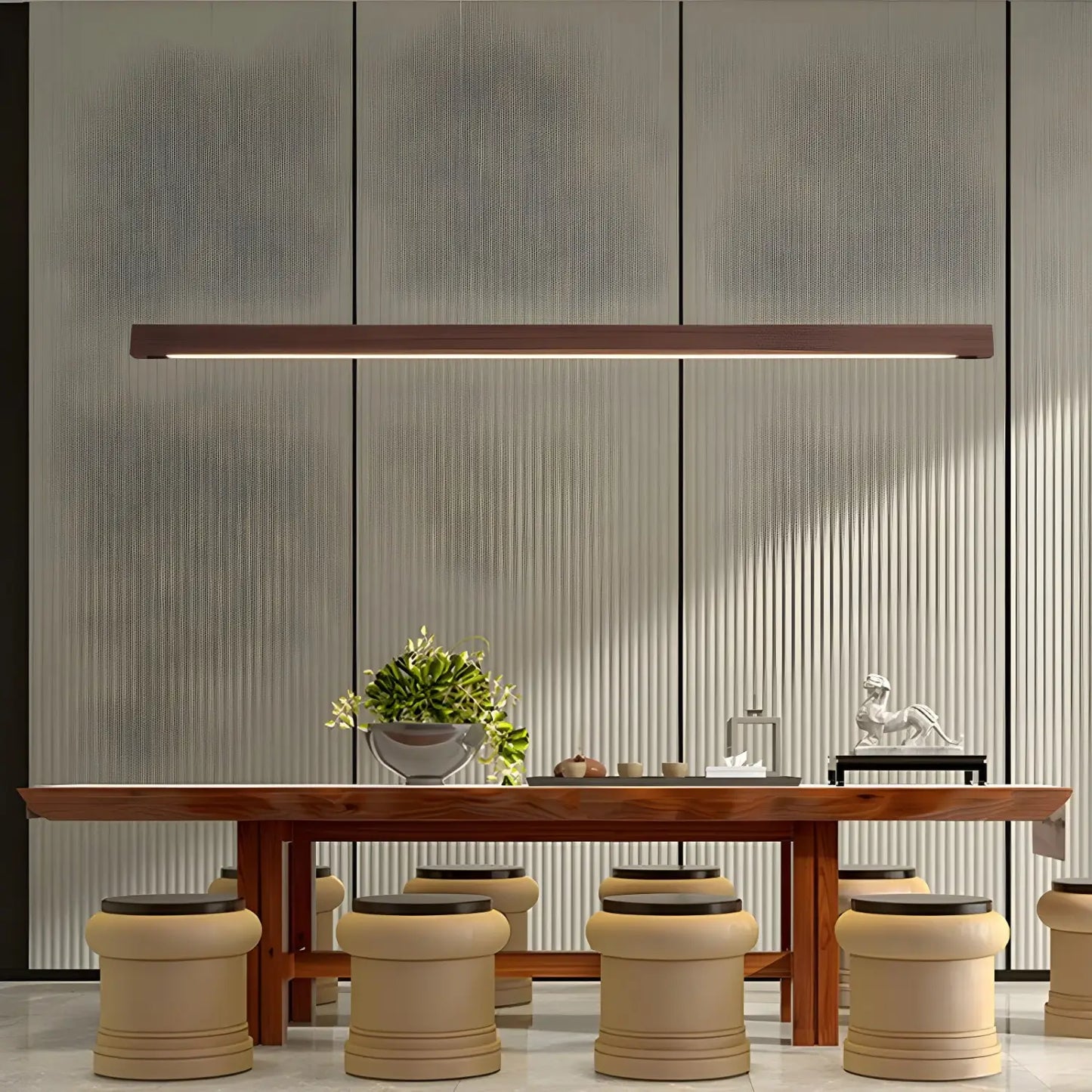 Log Style Solid Wood Chandelier Light – 110V Wide Pressure Strip - Ceiling Light