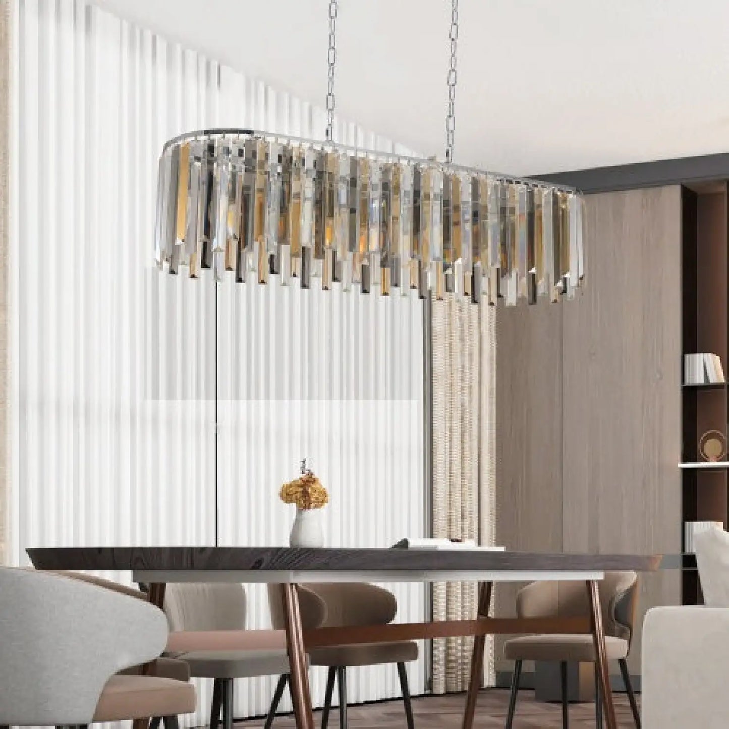 Luxury Oval Size Modern Crystal Chandelier for Home Decor - Transparent - Hanging Light