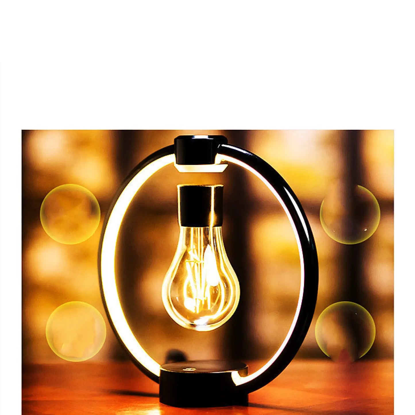 Magnetic Levitation Bedside Lamp – Retro Floating LED Night Light - Black lamp head / 3W / US - Table Lamp