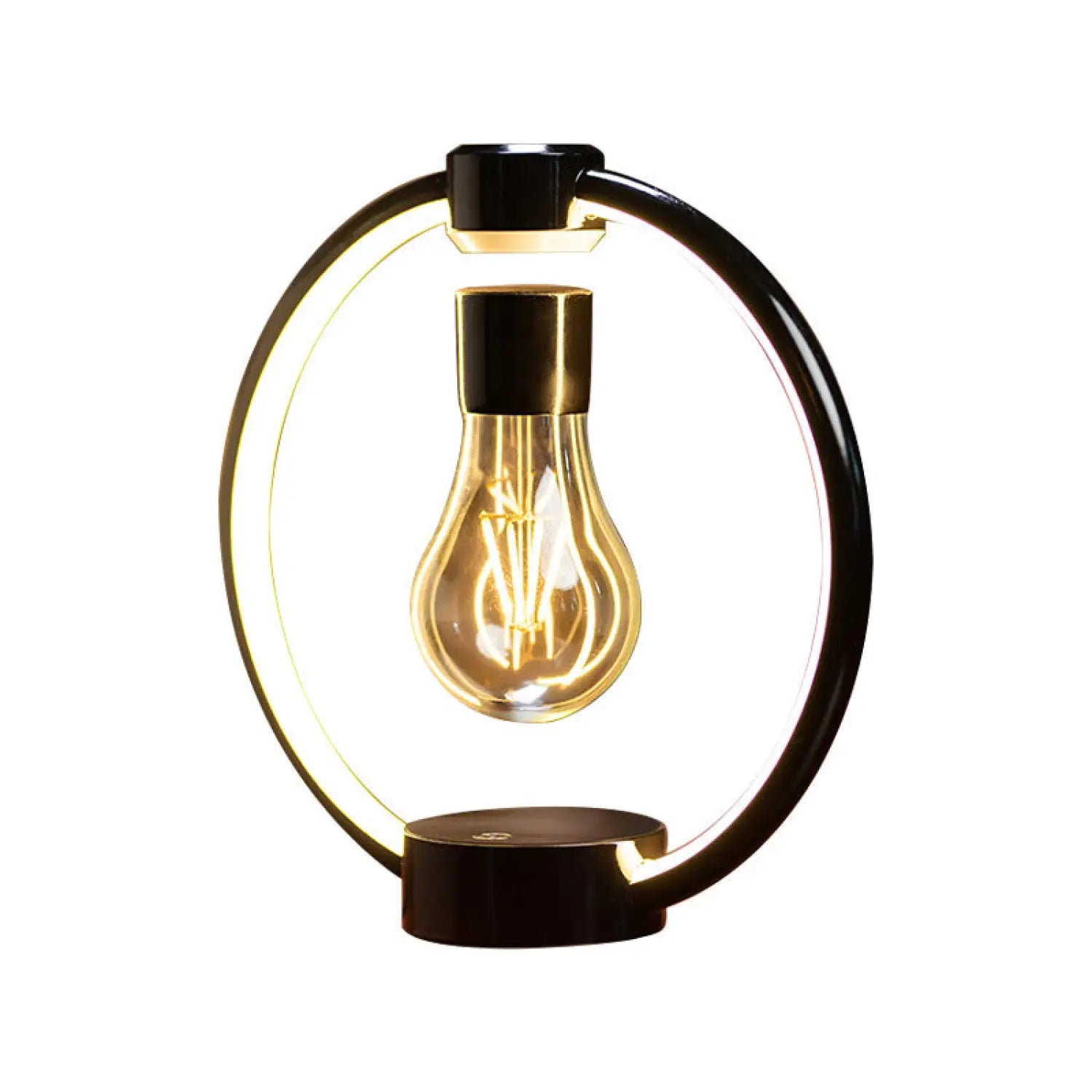 Magnetic Levitation Bedside Lamp – Retro Floating LED Night Light - Black lamp head / 3W / US - Table Lamp